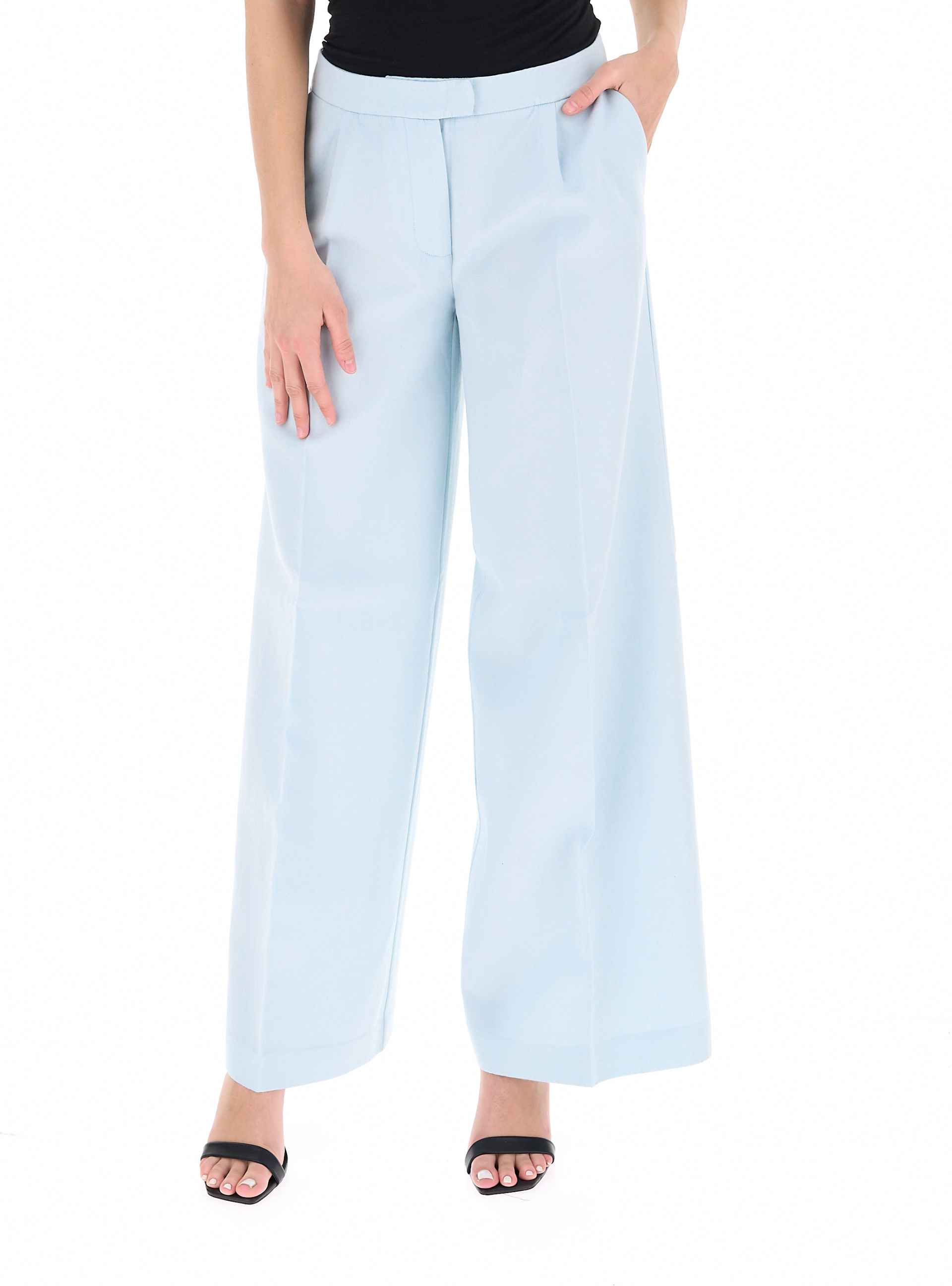 Pantalone wide leg AZZURRO CHIARO