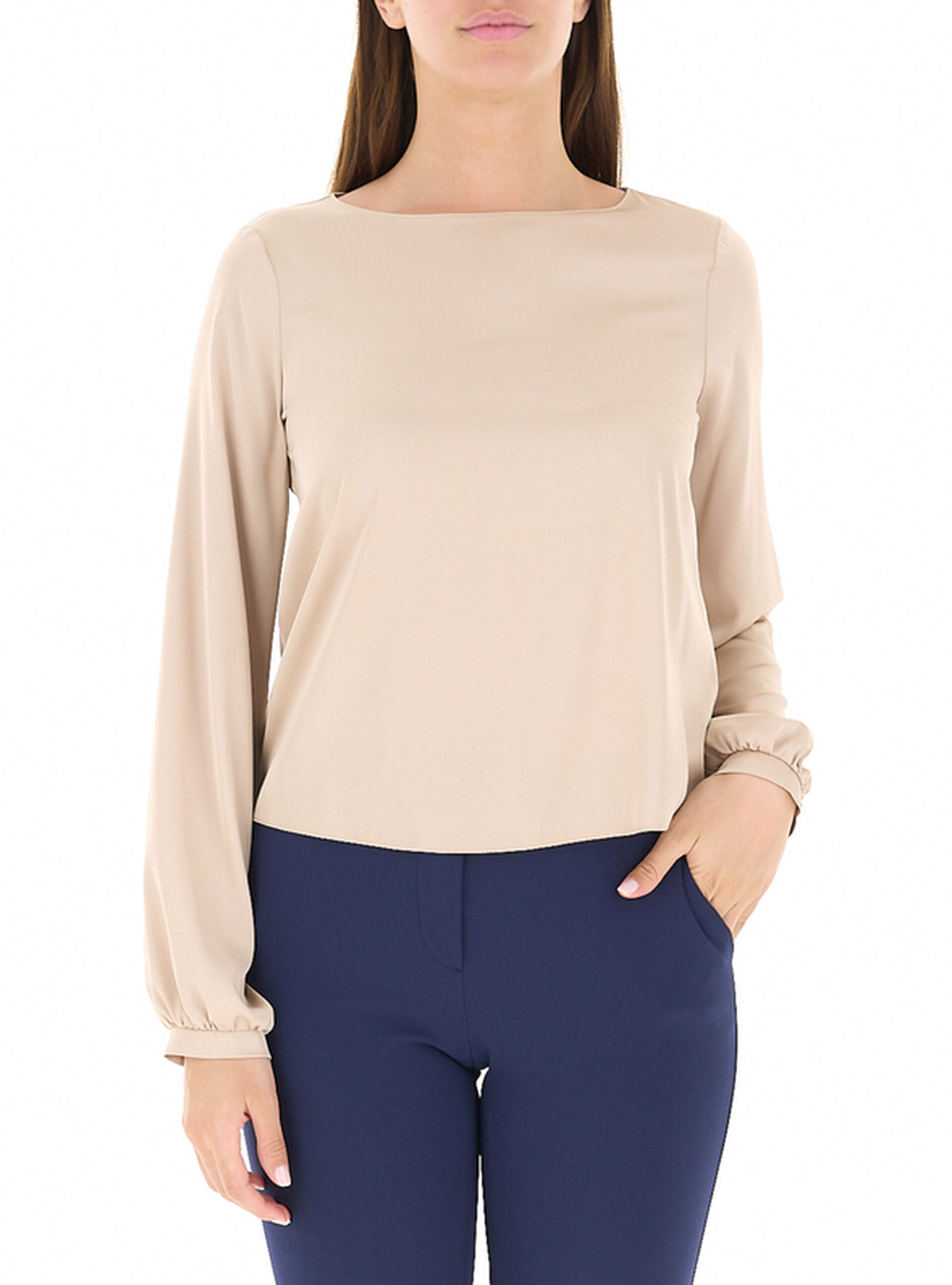 Blusa in satin BEIGE L