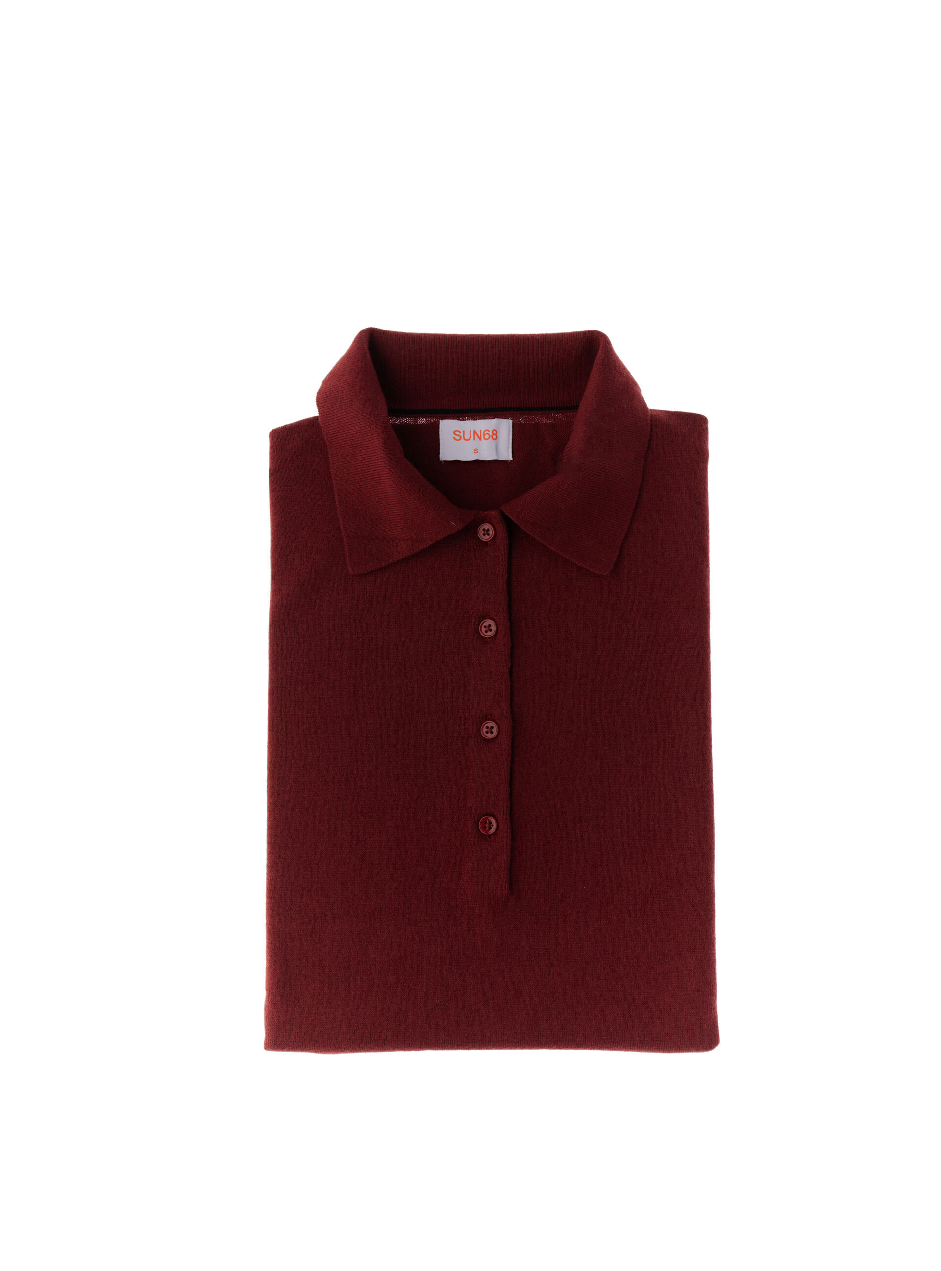 SUN68 Polo lana cotone BORDEAUX L