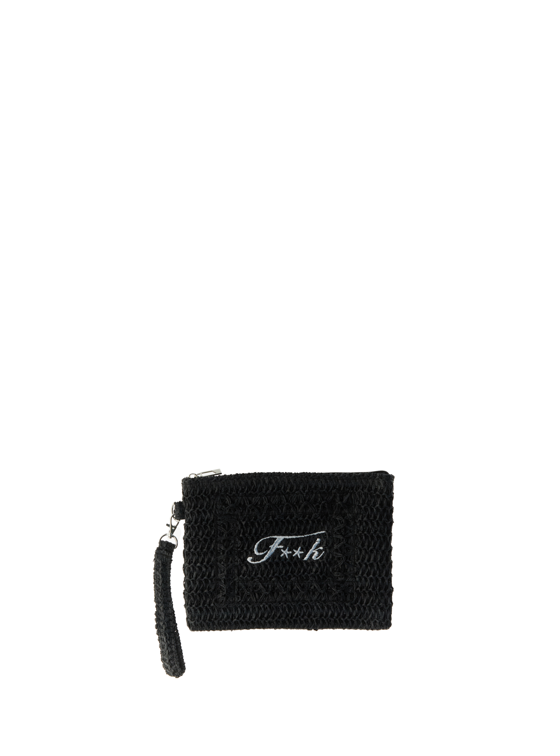 F**K Pochette in rafia NERO