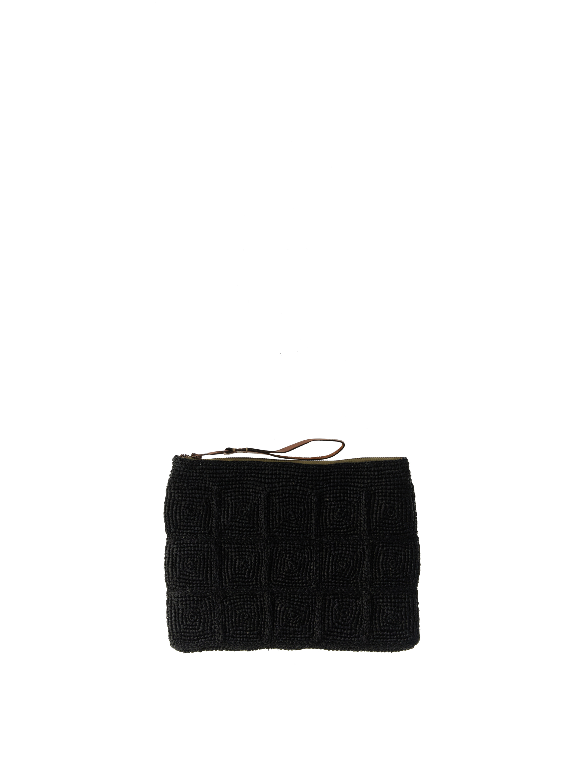 IBELIV Pochette in rafia NERO