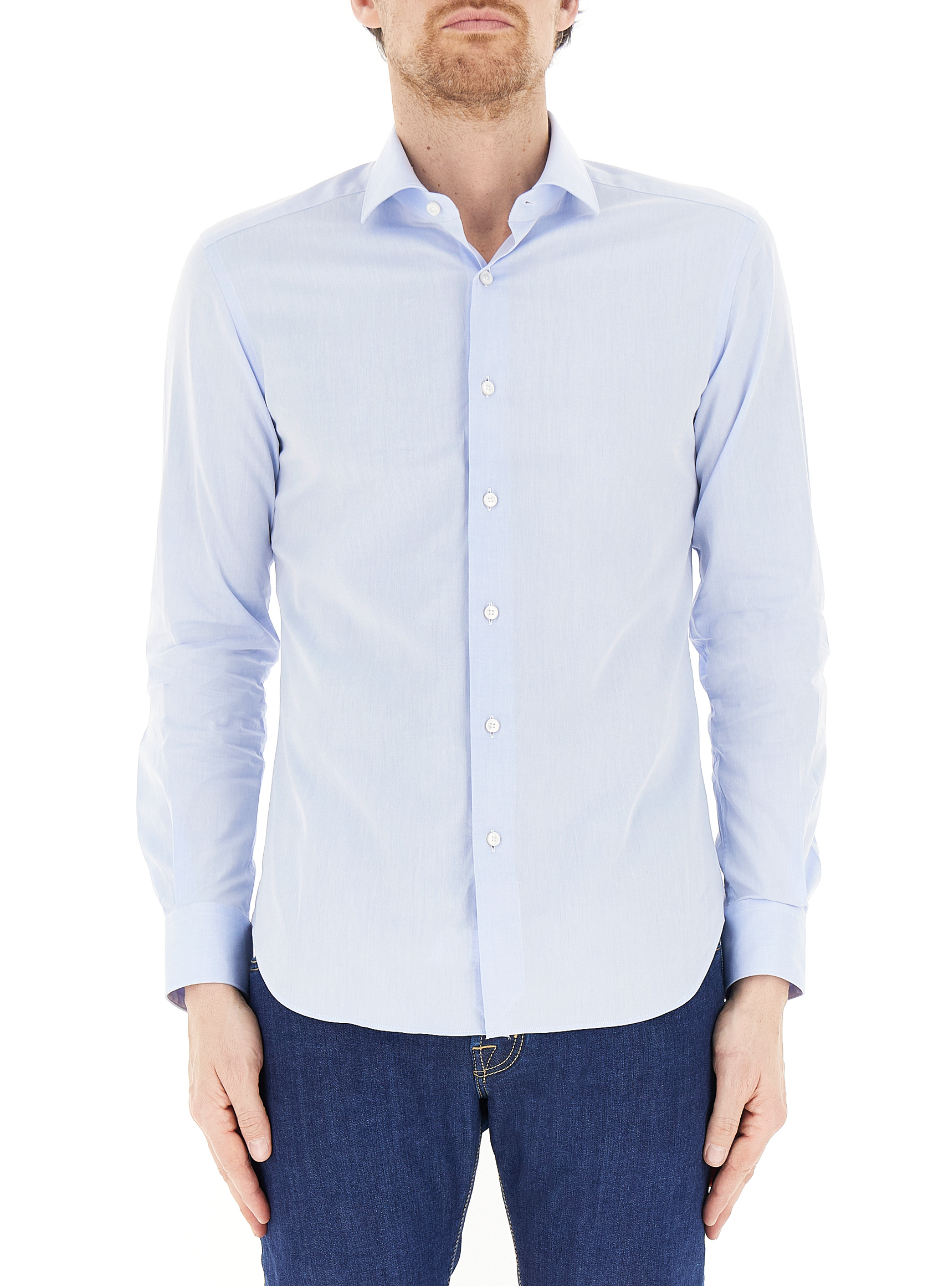 Camicia slim supercotone CELESTE 44