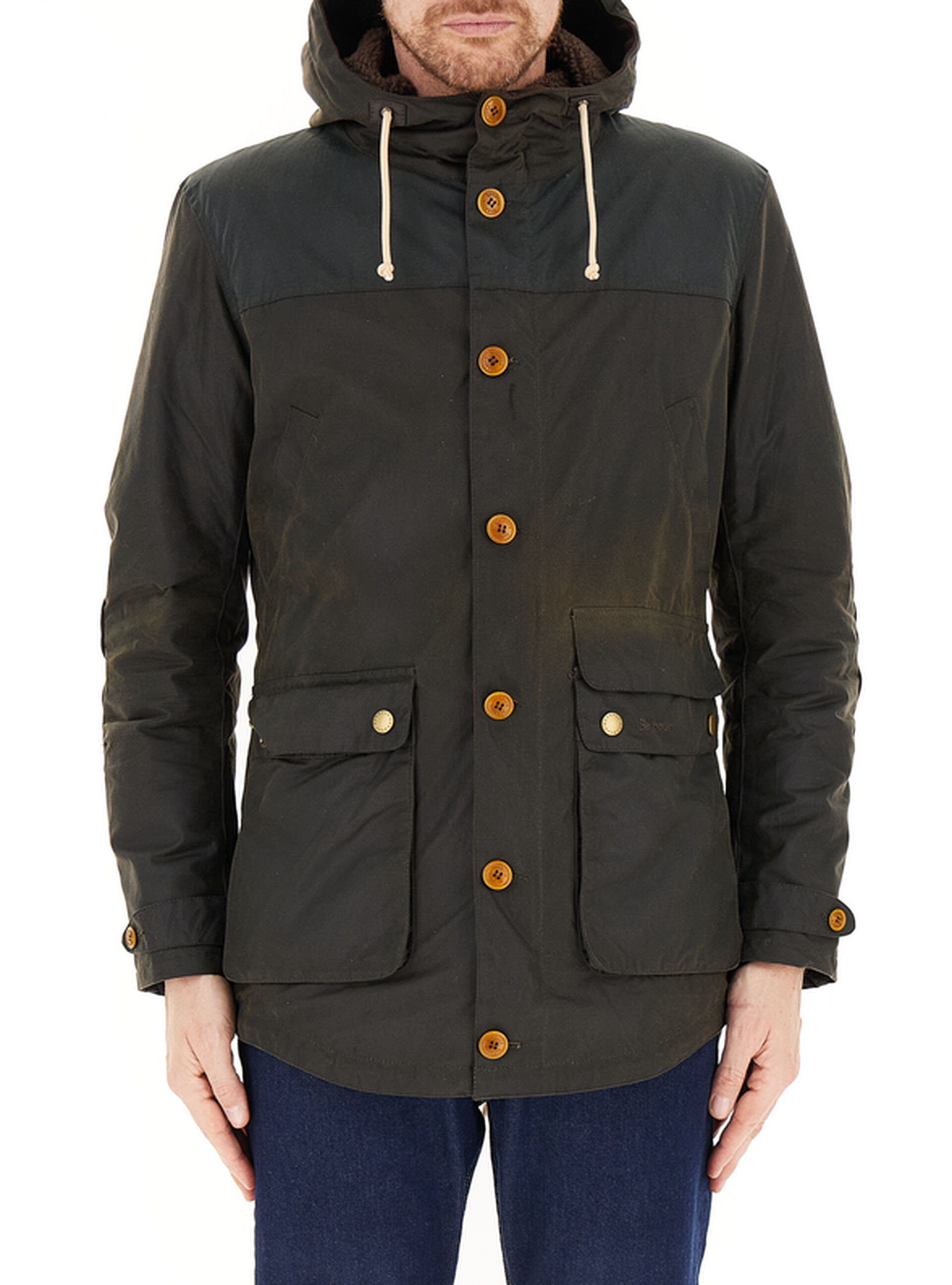 Giacca cotone cerato VERDE BOTTIGLIA M