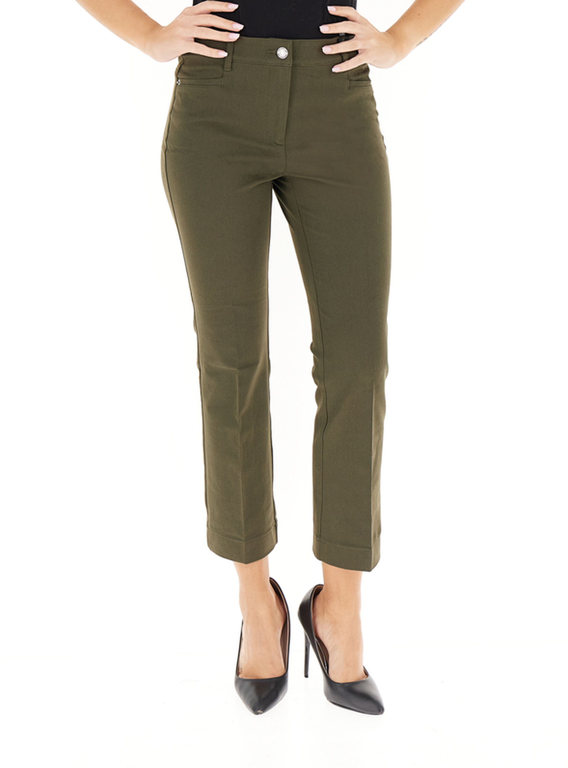 Pantaloni a sigaretta VERDE OLIVA 38