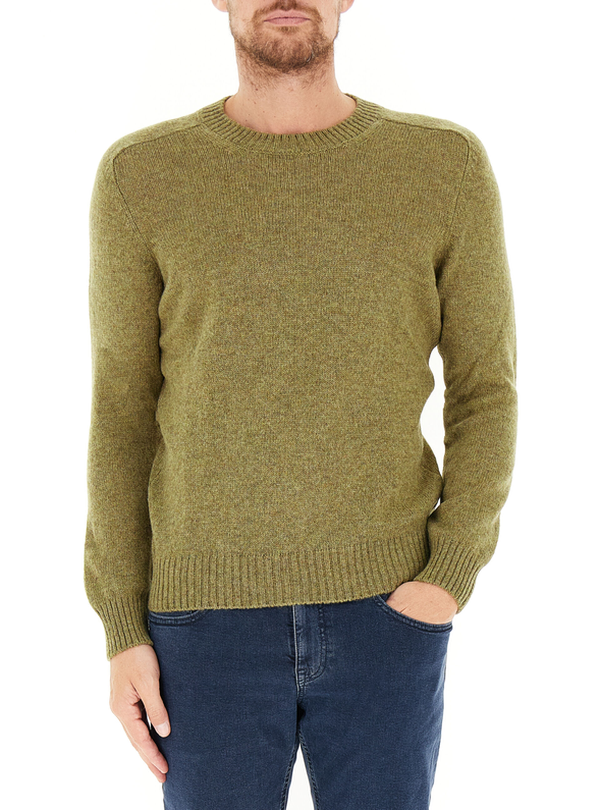 Maglione in lana VERDE OLIVA 48