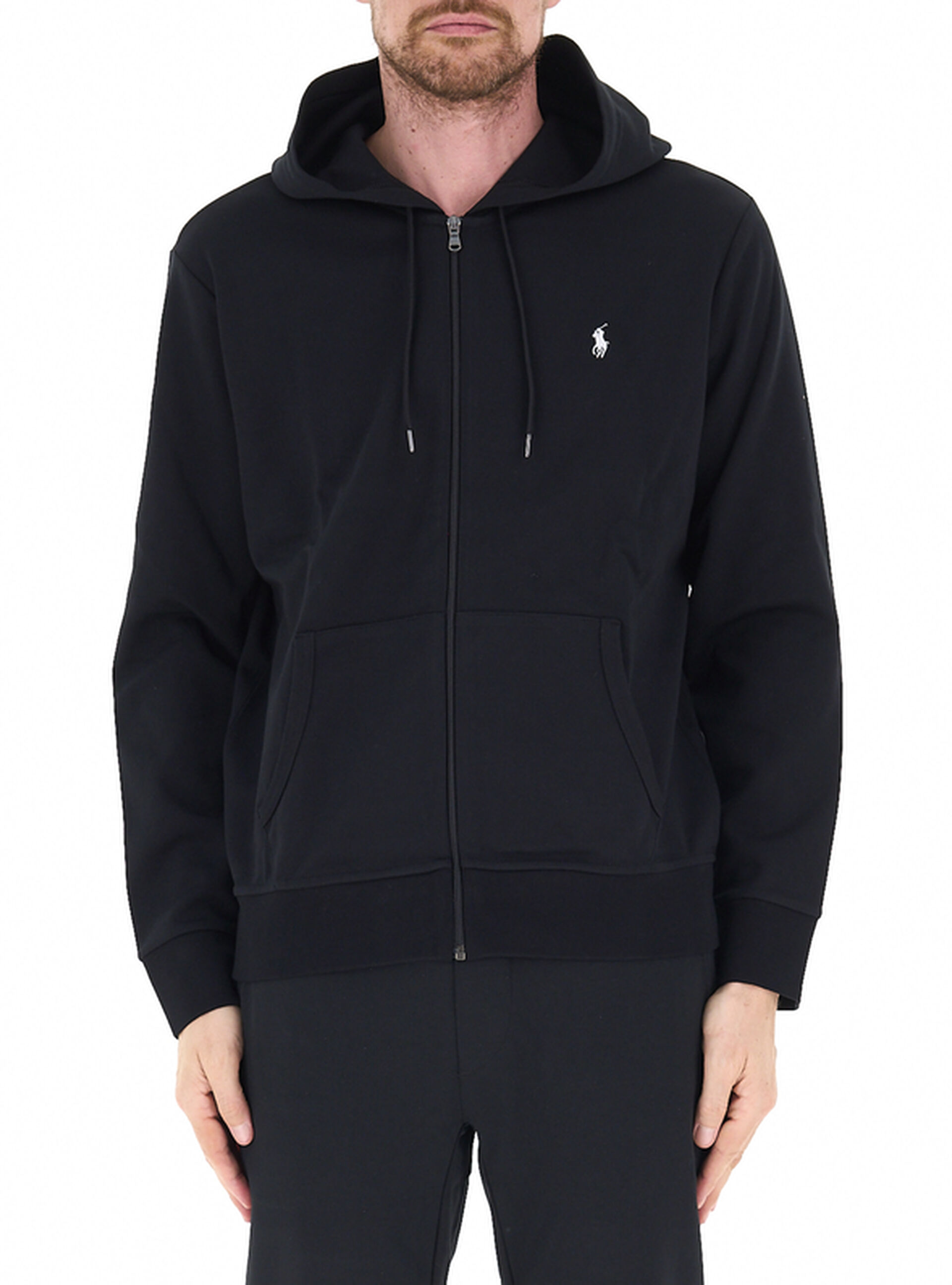 Felpa con zip POLO NERO M