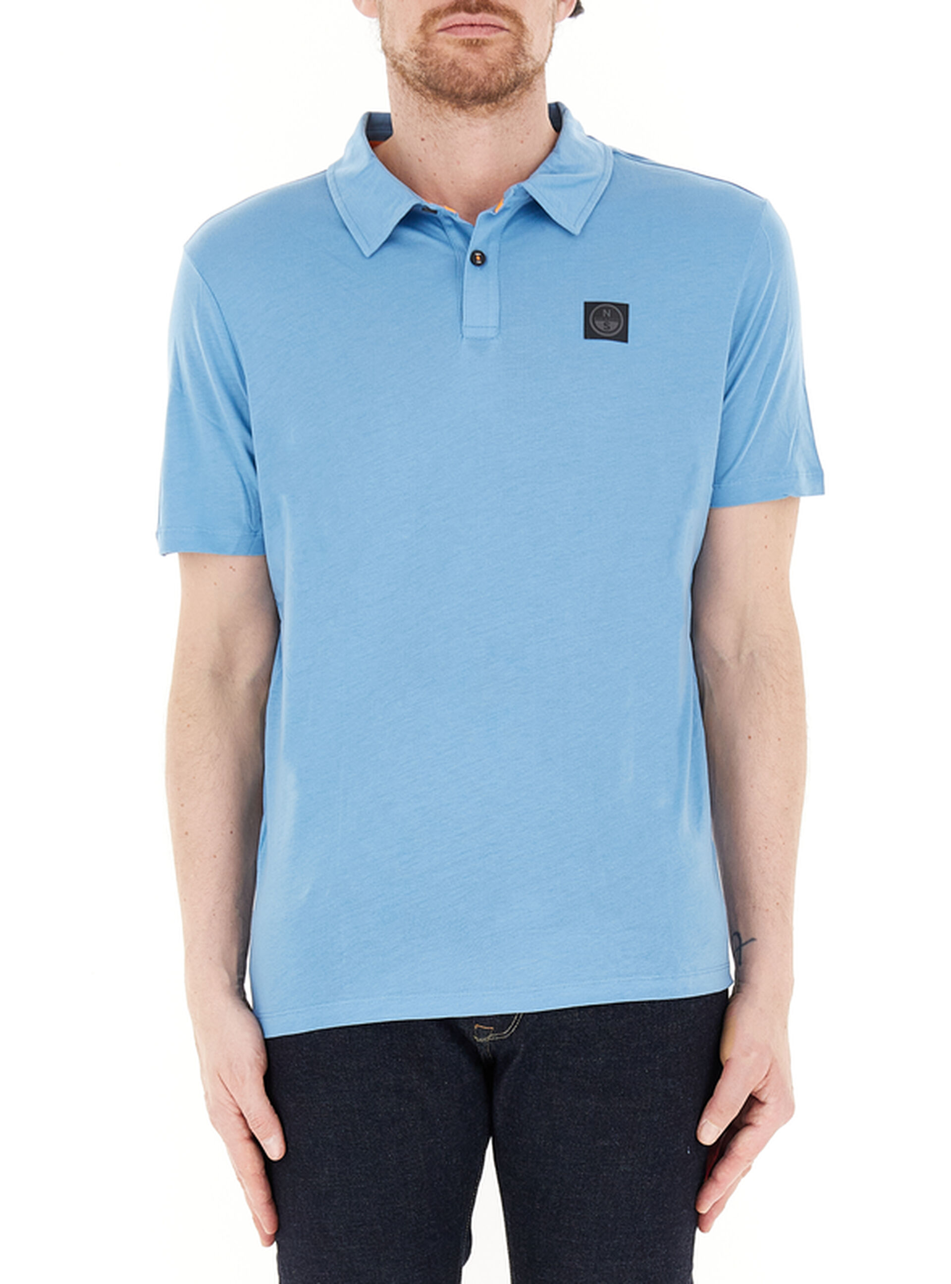 Polo misto cotone AZZURRO