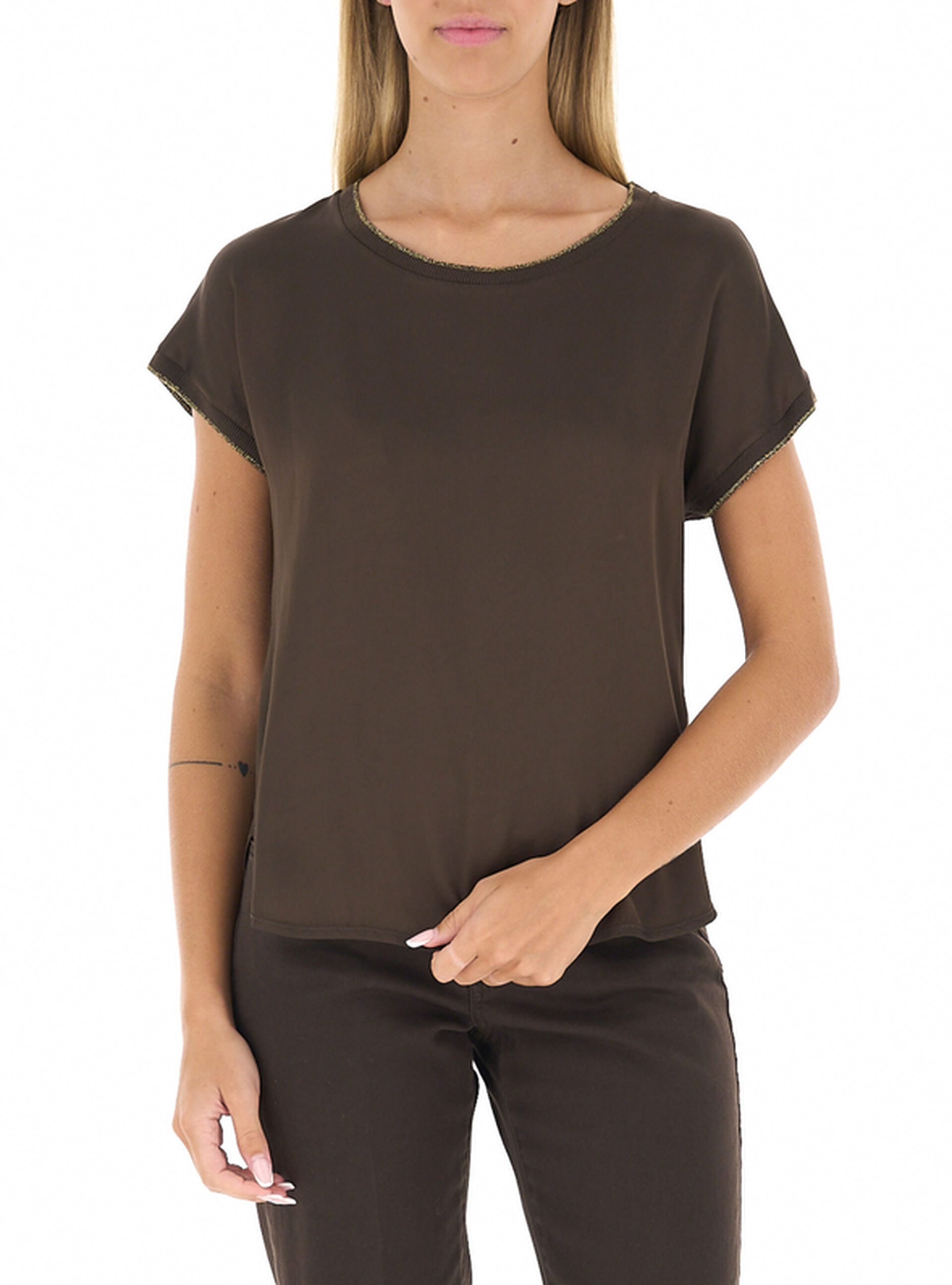 KOCCA Blusa in satin MARRONE XL
