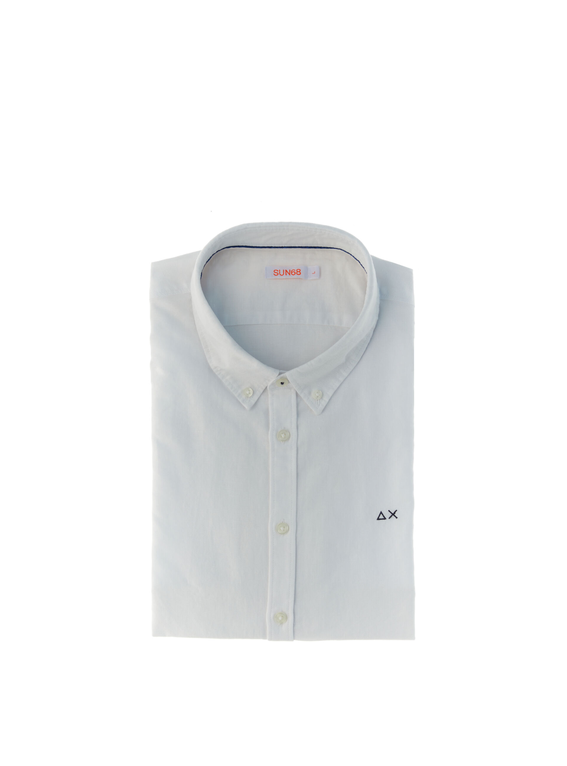 SUN68 Camicia misto lino PANNA