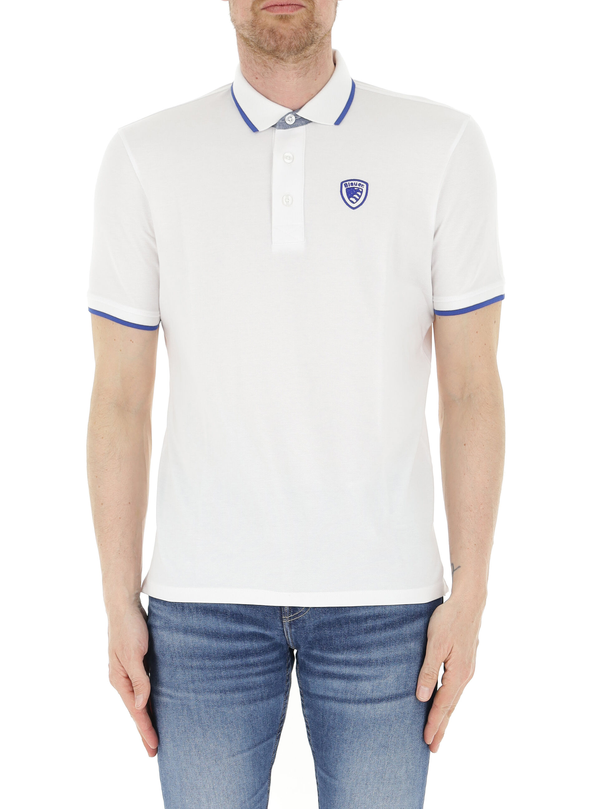 Blauer Polo maniche corte BIANCO