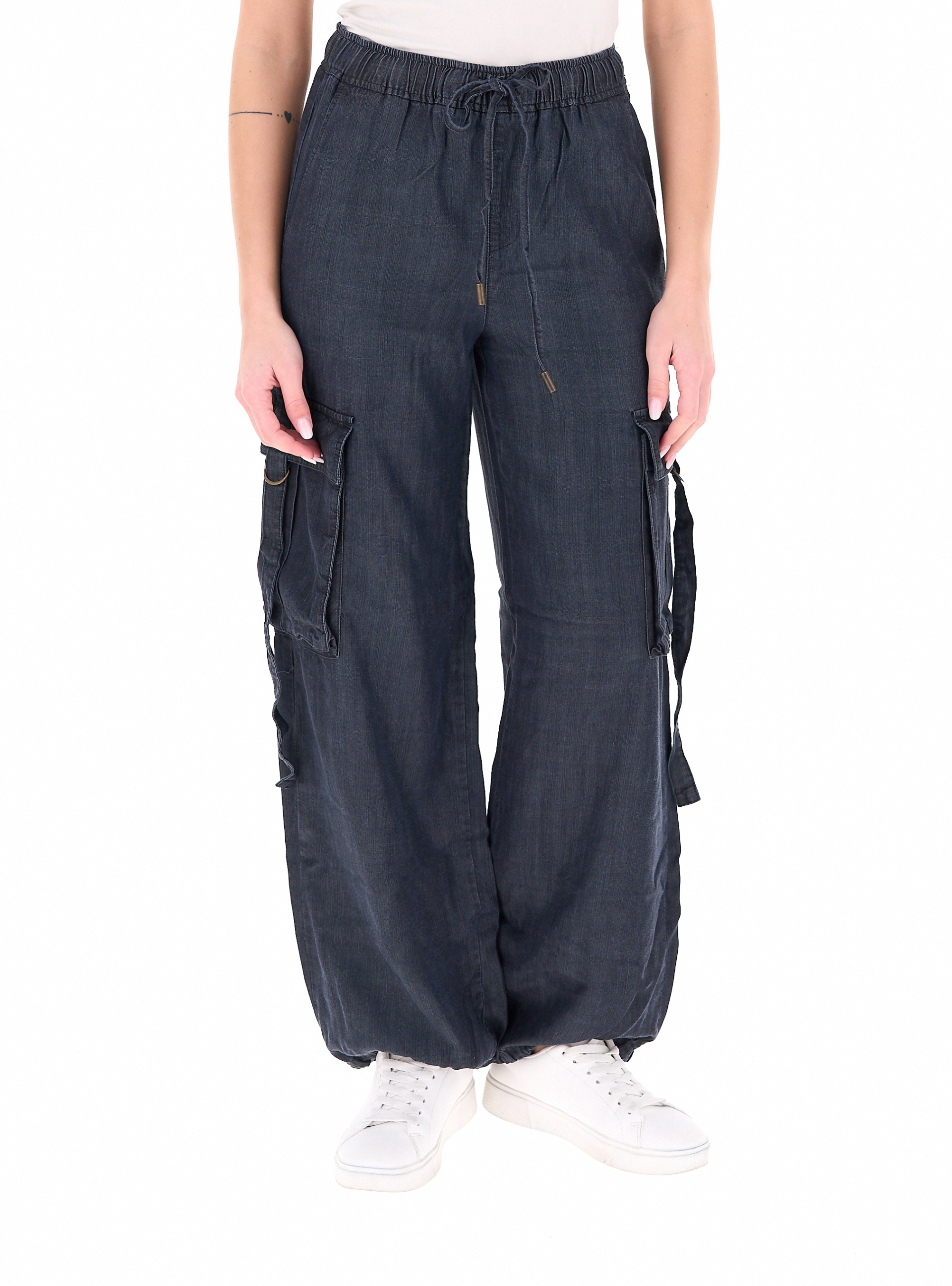 Pantalone Cargo BLU SCURO 38