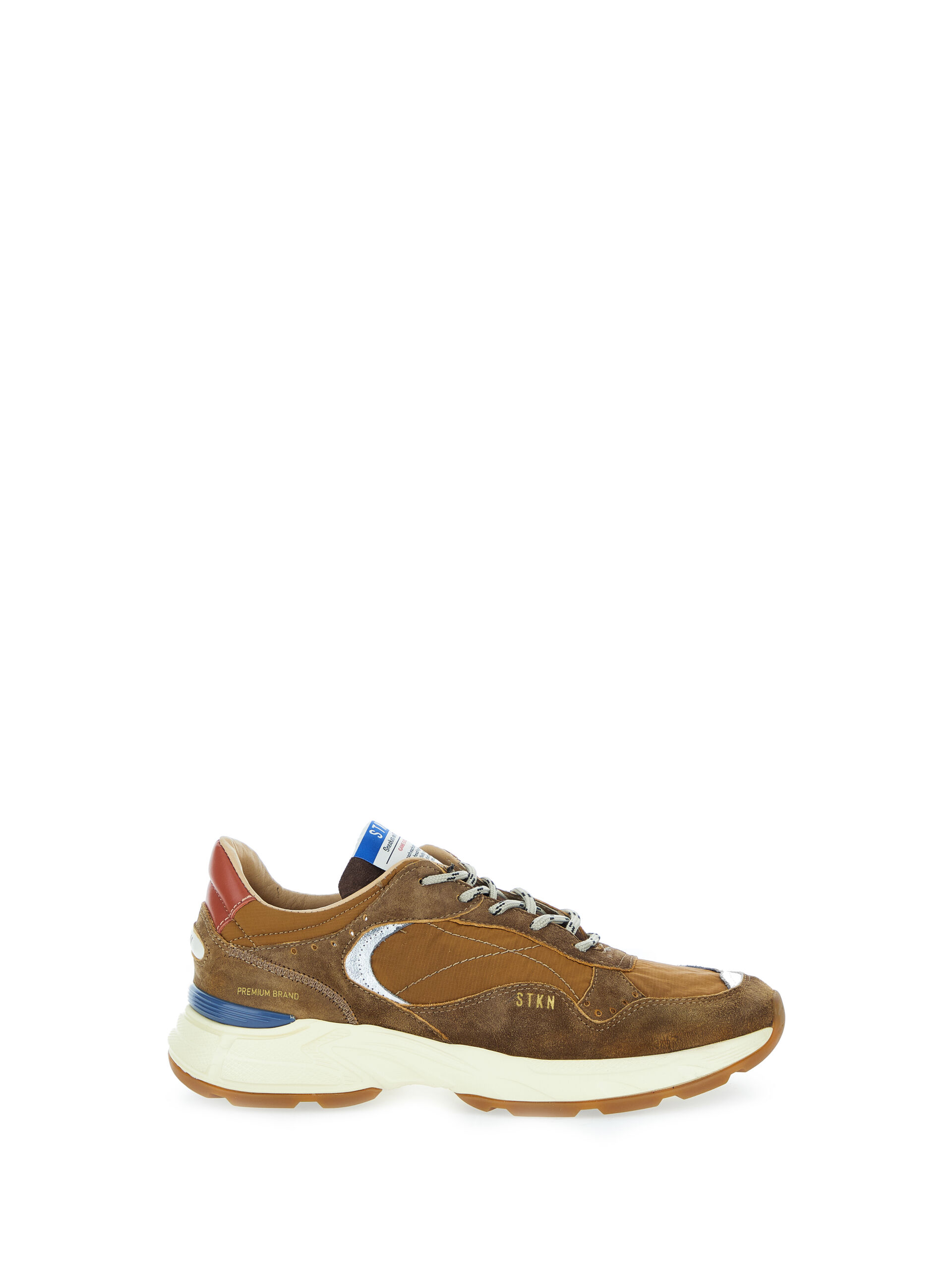 Sneakers inserti pelle scamosciata MARRONE CHIARO