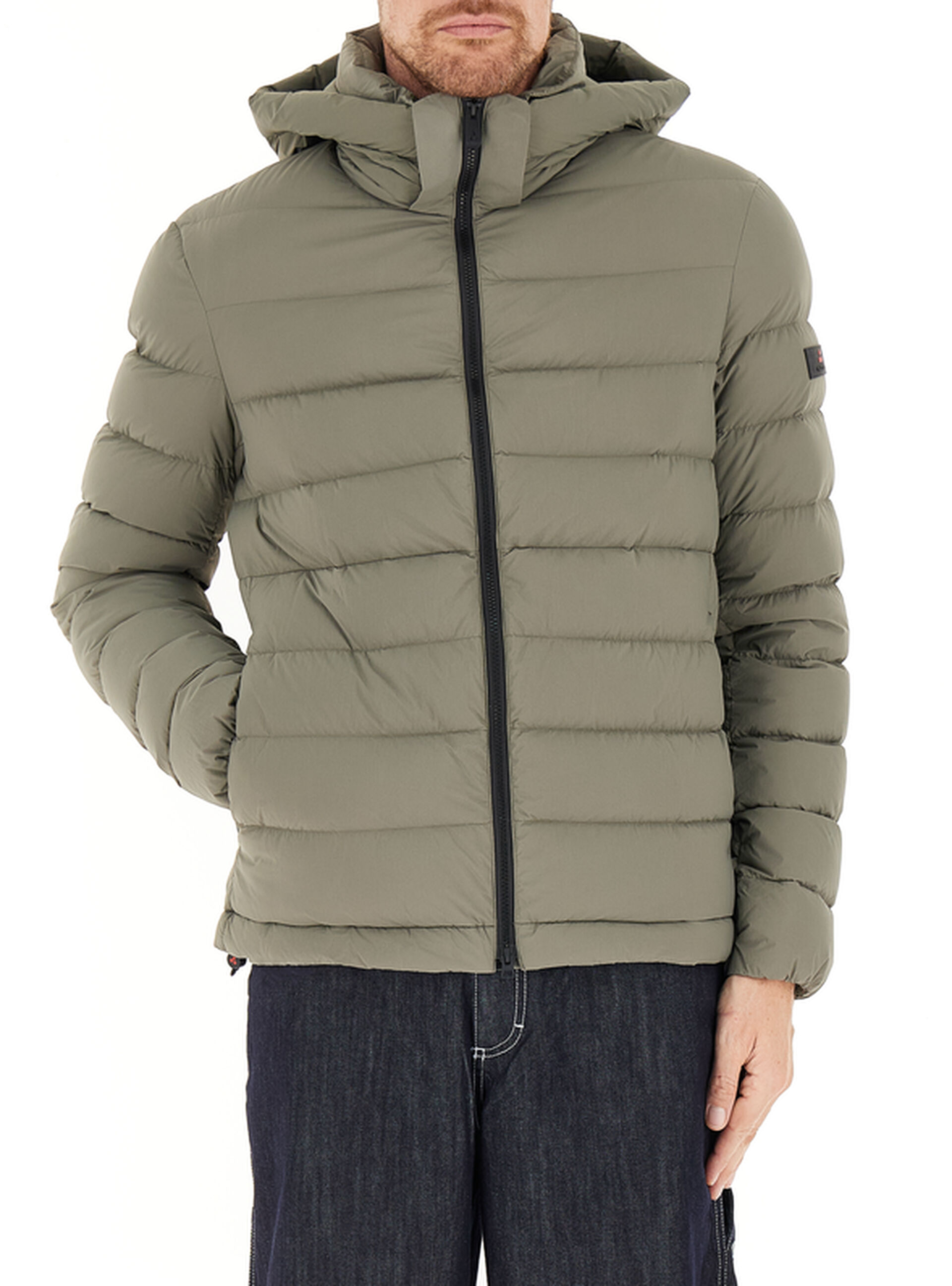 Piumino con cappuccio VERDE OLIVA XXL
