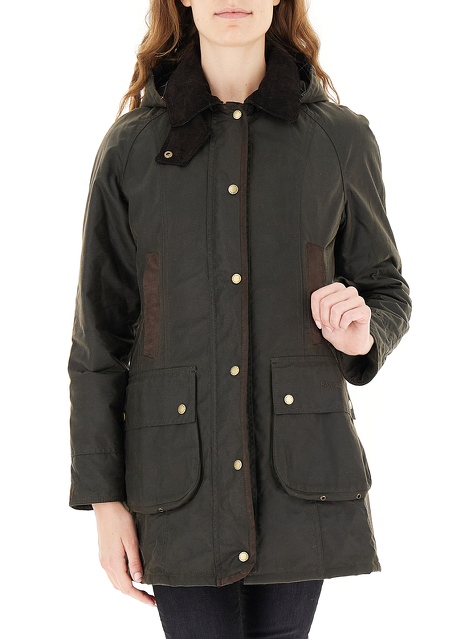 Giacca cotone cerato VERDE BOTTIGLIA