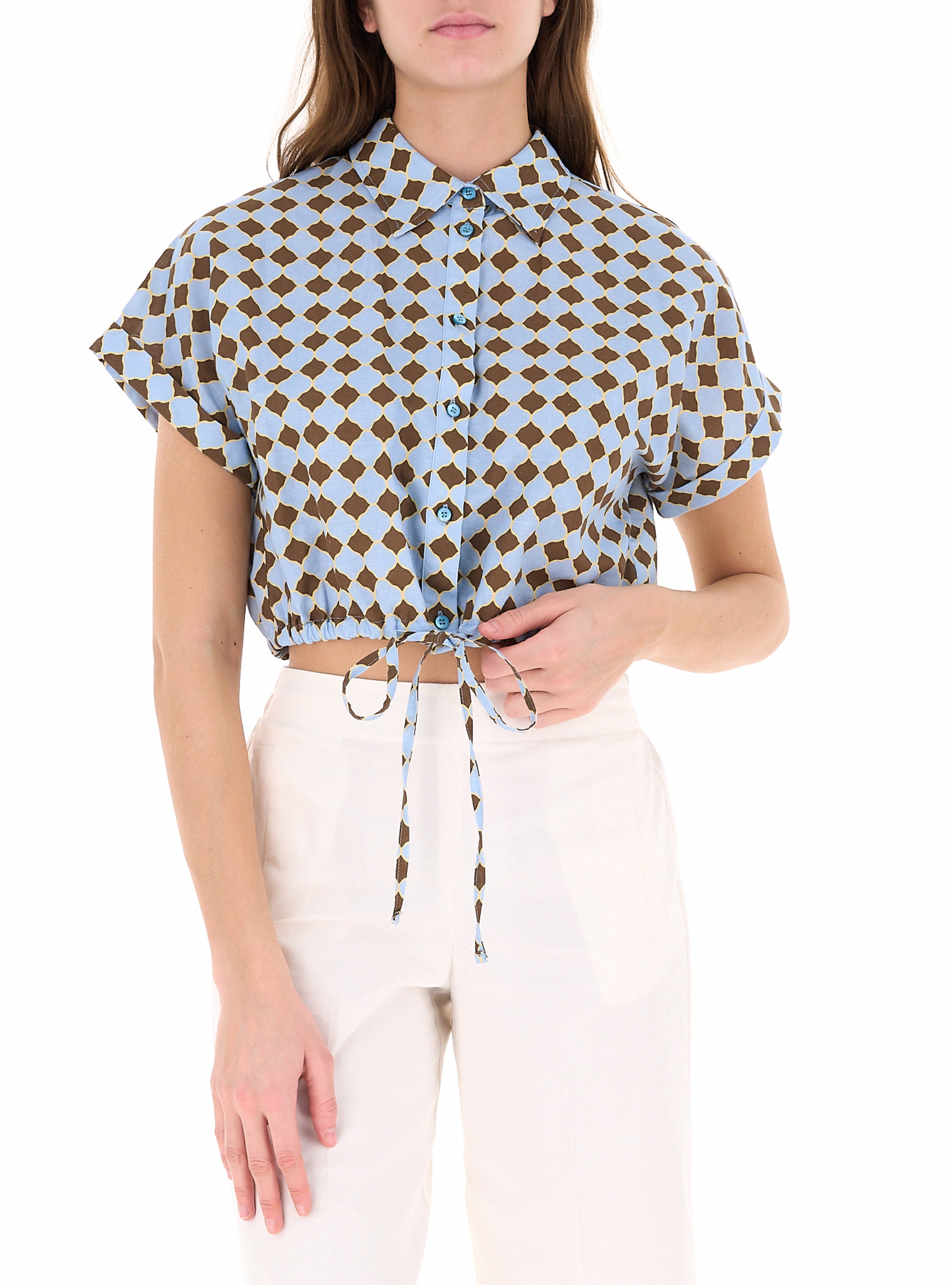 Camicia in lino AZZURRO POLVERE 42