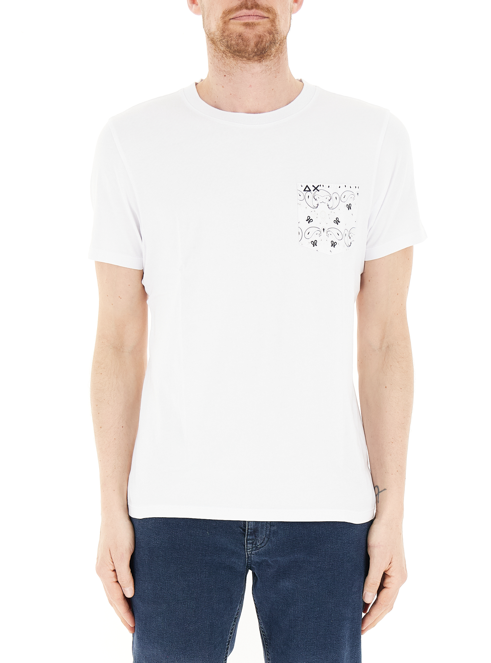 SUN68 T-shirt con tasca BIANCO