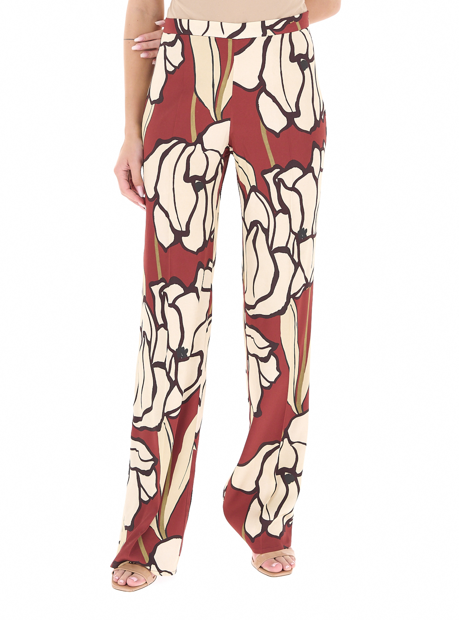Pantalone in viscosa TERRACOTTA 44