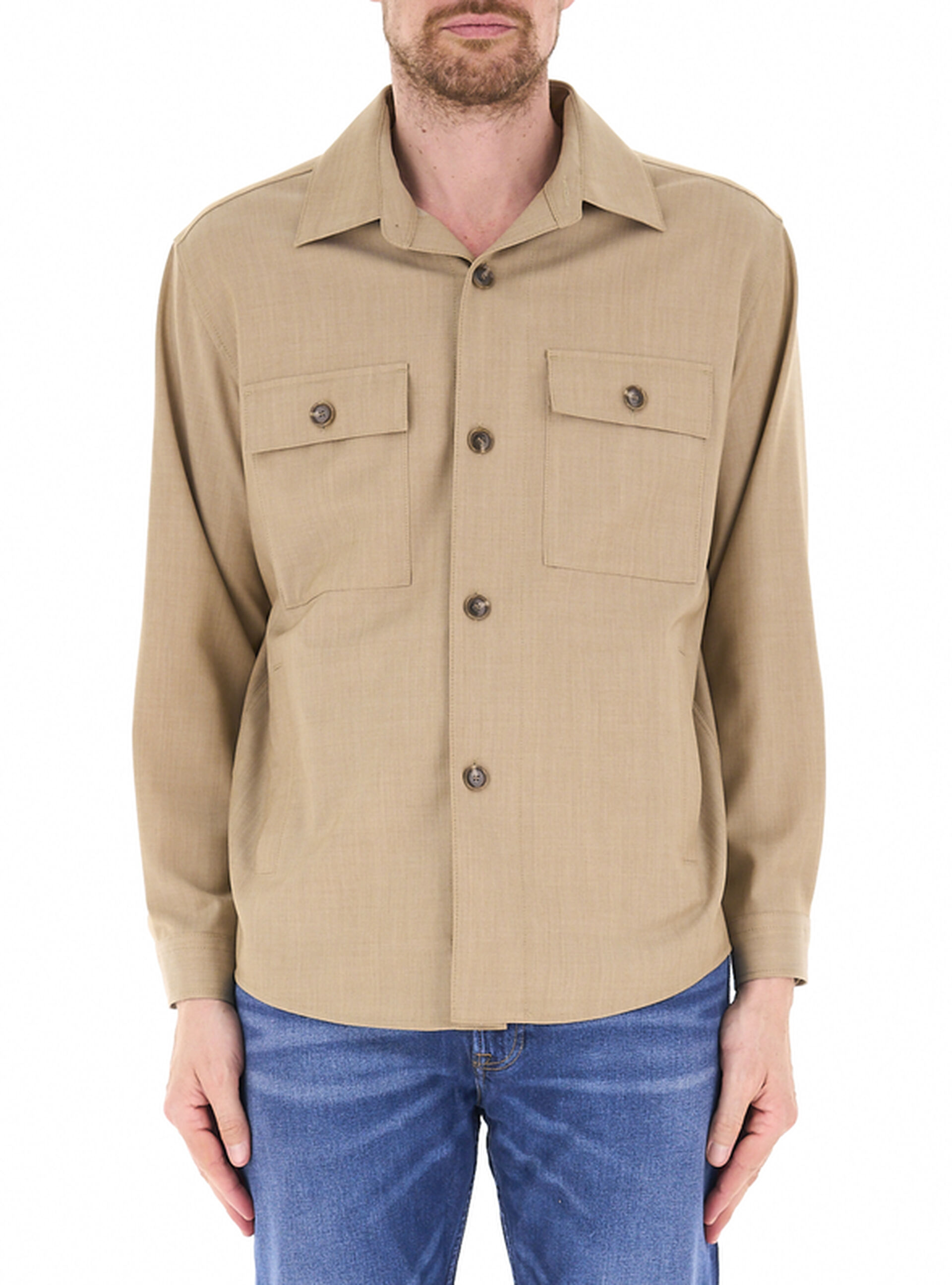 Camicia in lana BOSS BEIGE 52