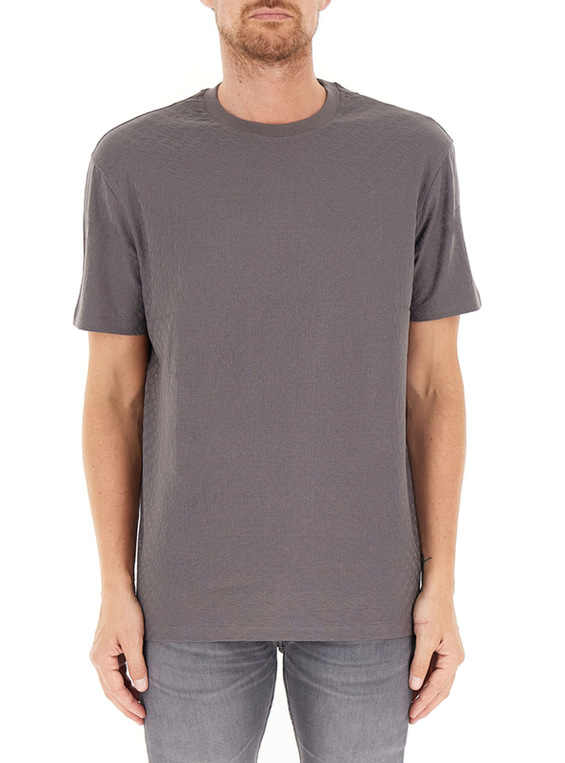 T-shirt logo lavorato PIOMBO XL