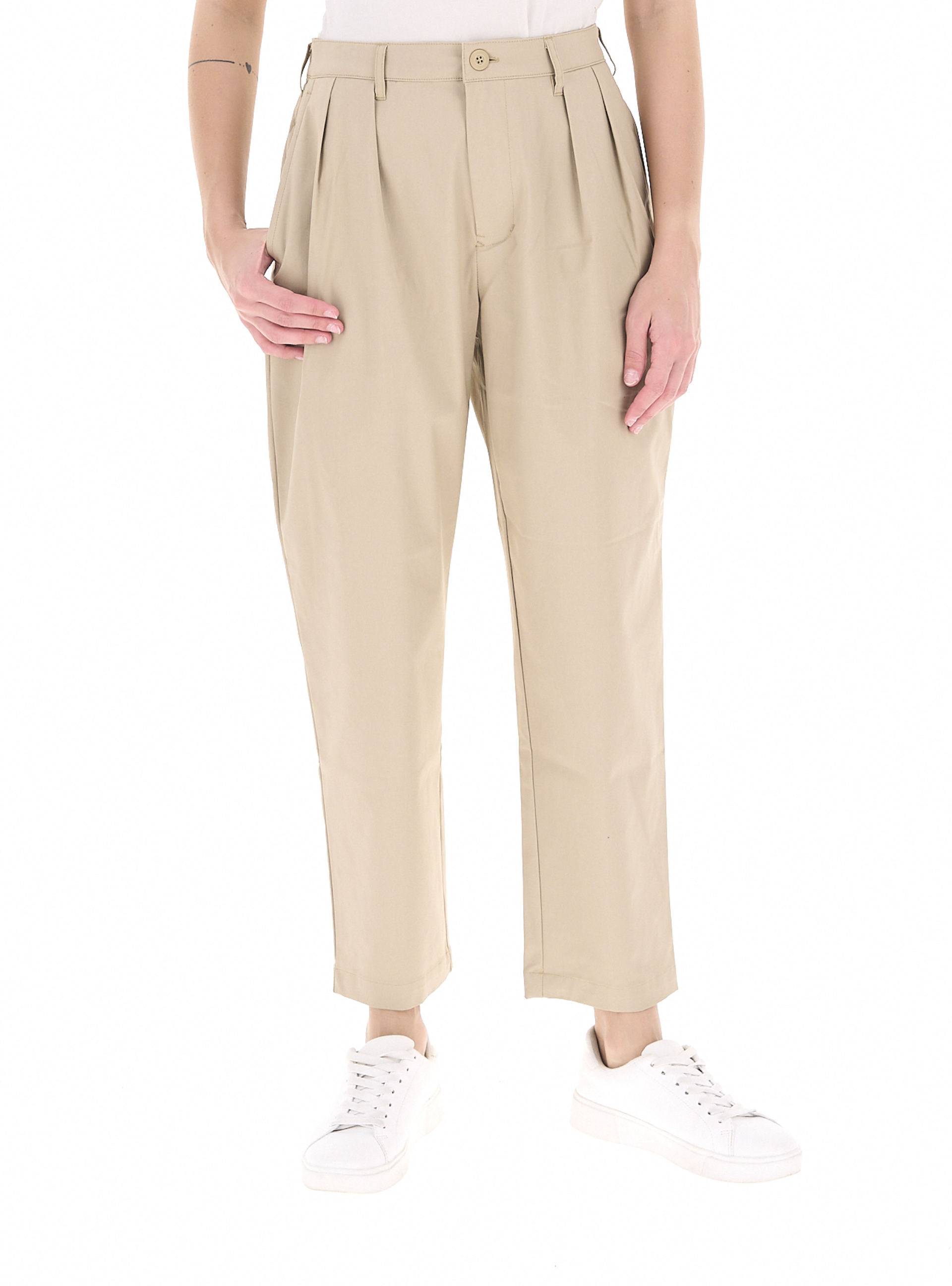 Pantalone con pinces BEIGE