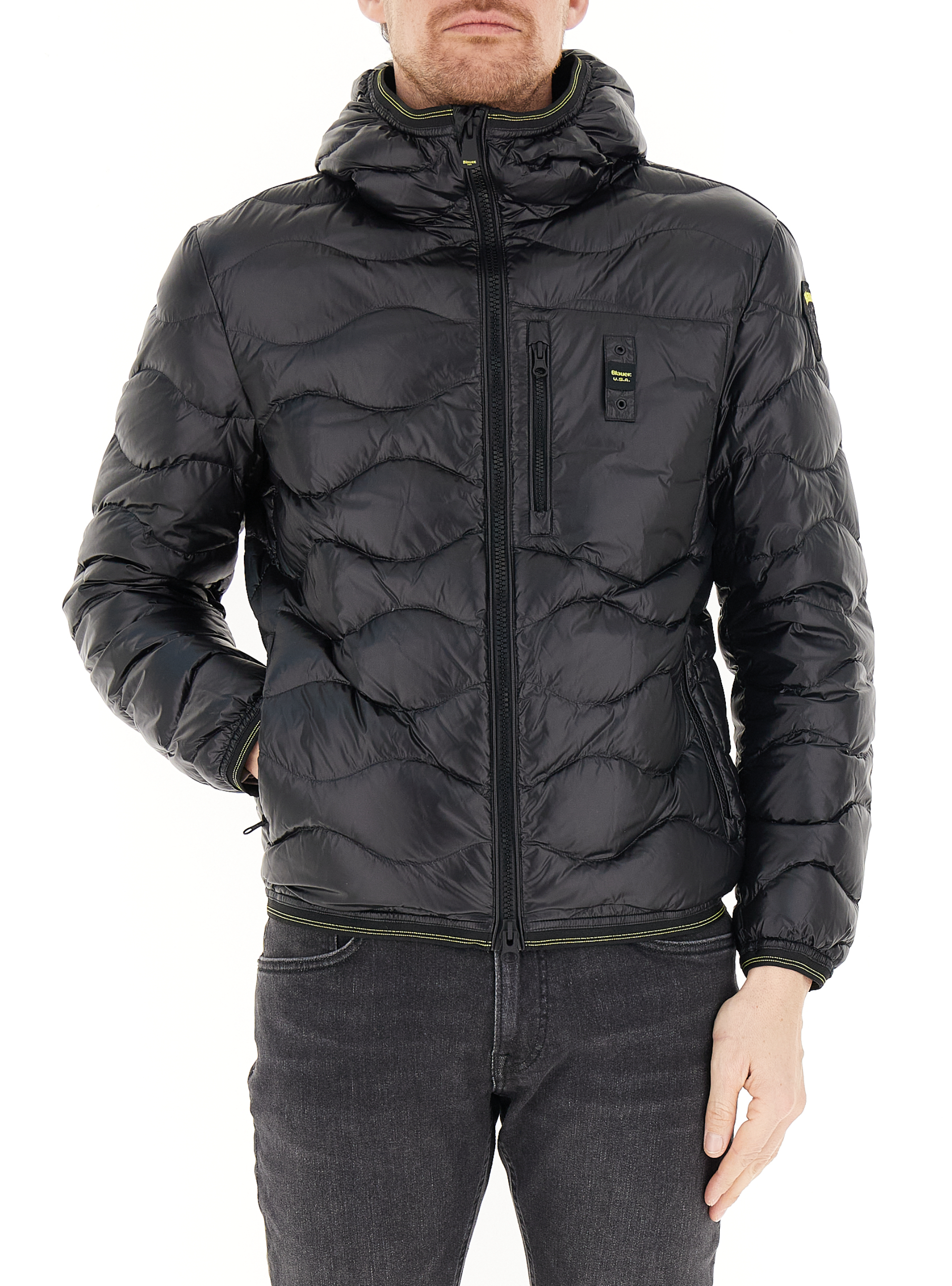 Blauer Piumino con cappuccio NERO