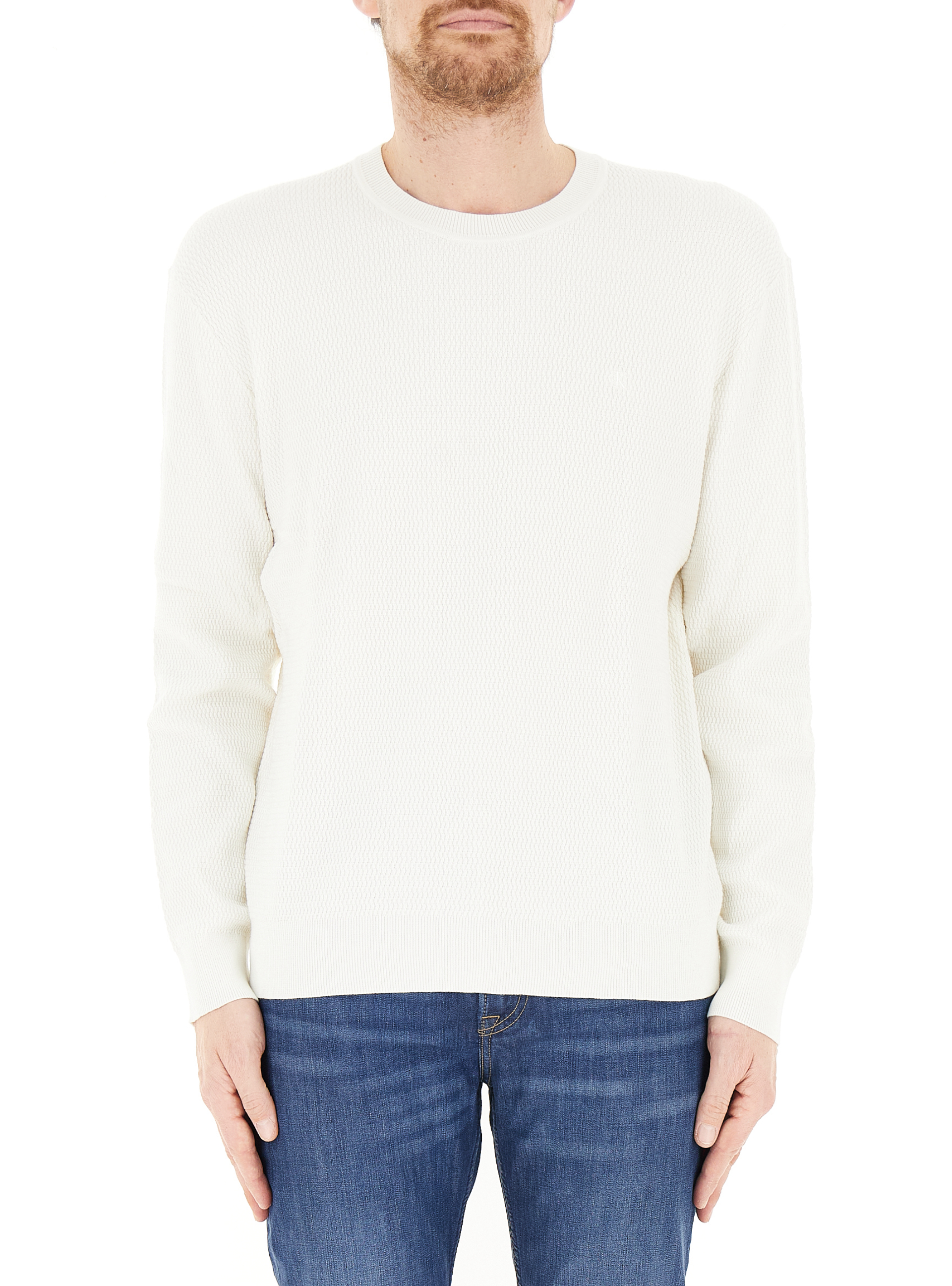 Maglione misto cotone PANNA L