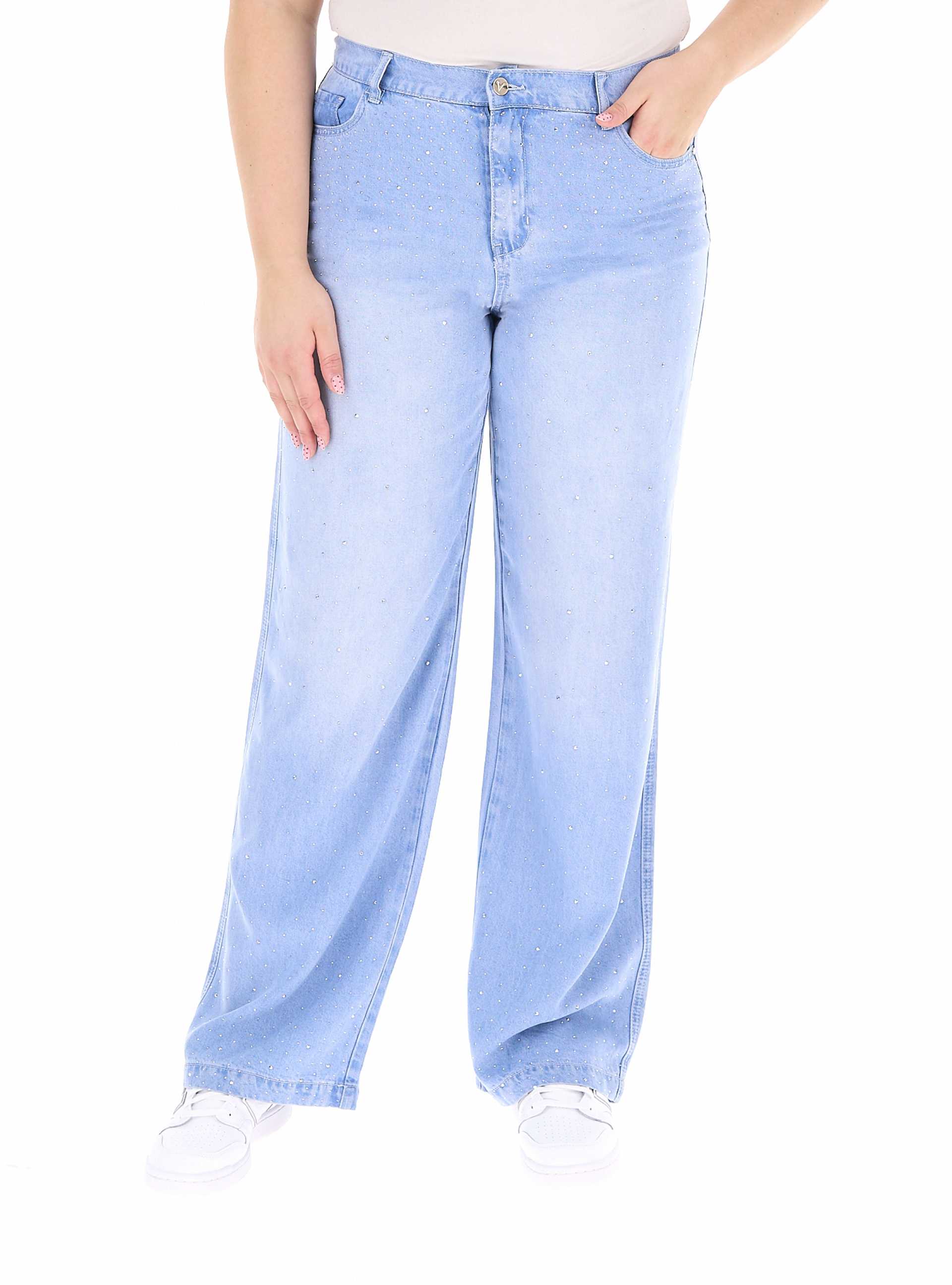 Pantalone wide leg AZZURRO CHIARO 45
