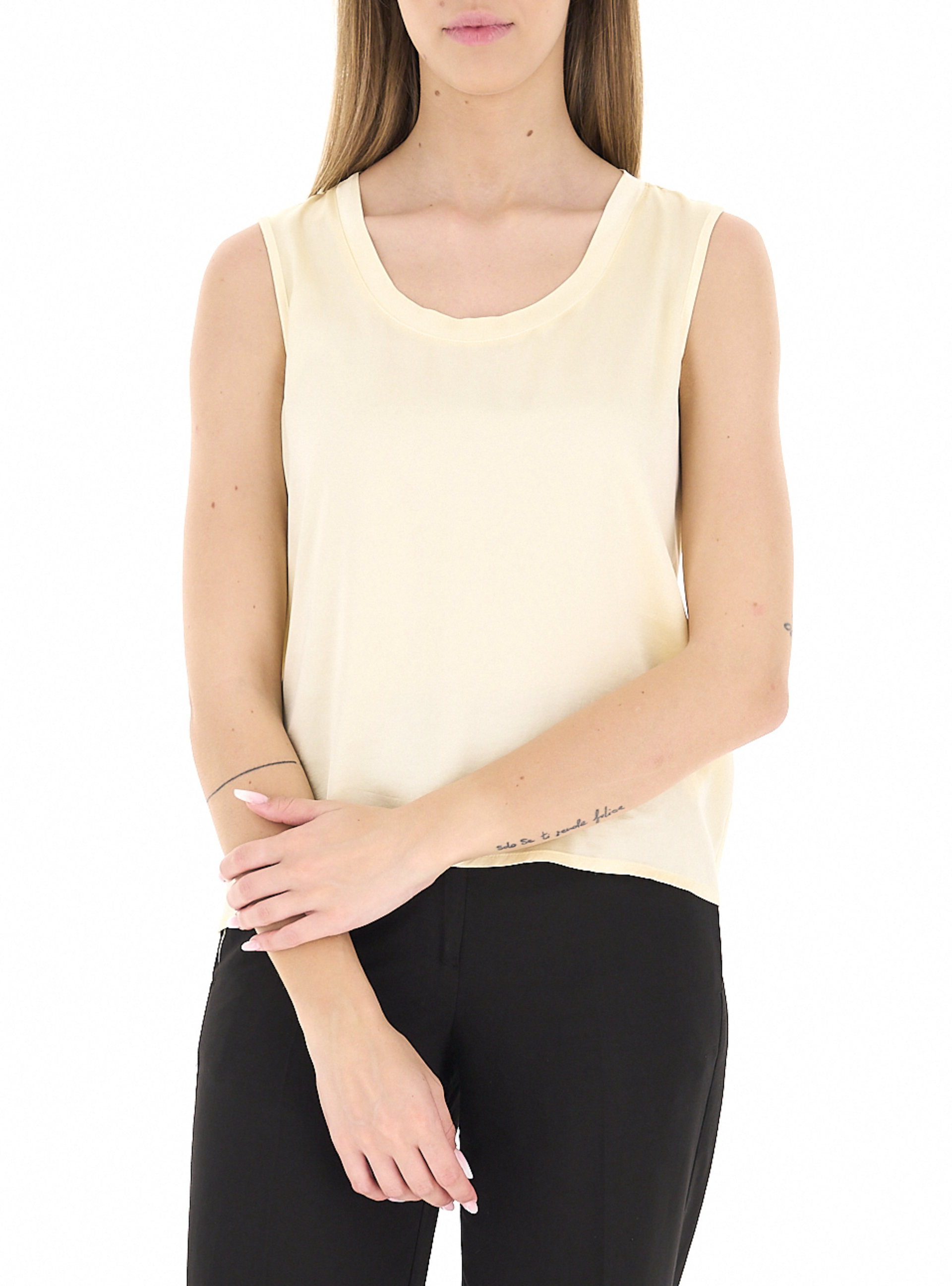 VICOLO Blusa smanicata CREMA S