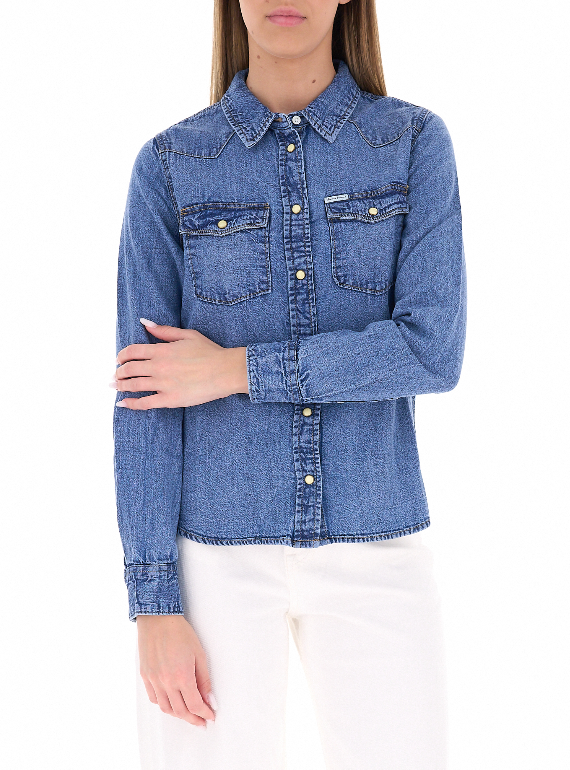 GUESS JEANS Camicia in jeans BLU