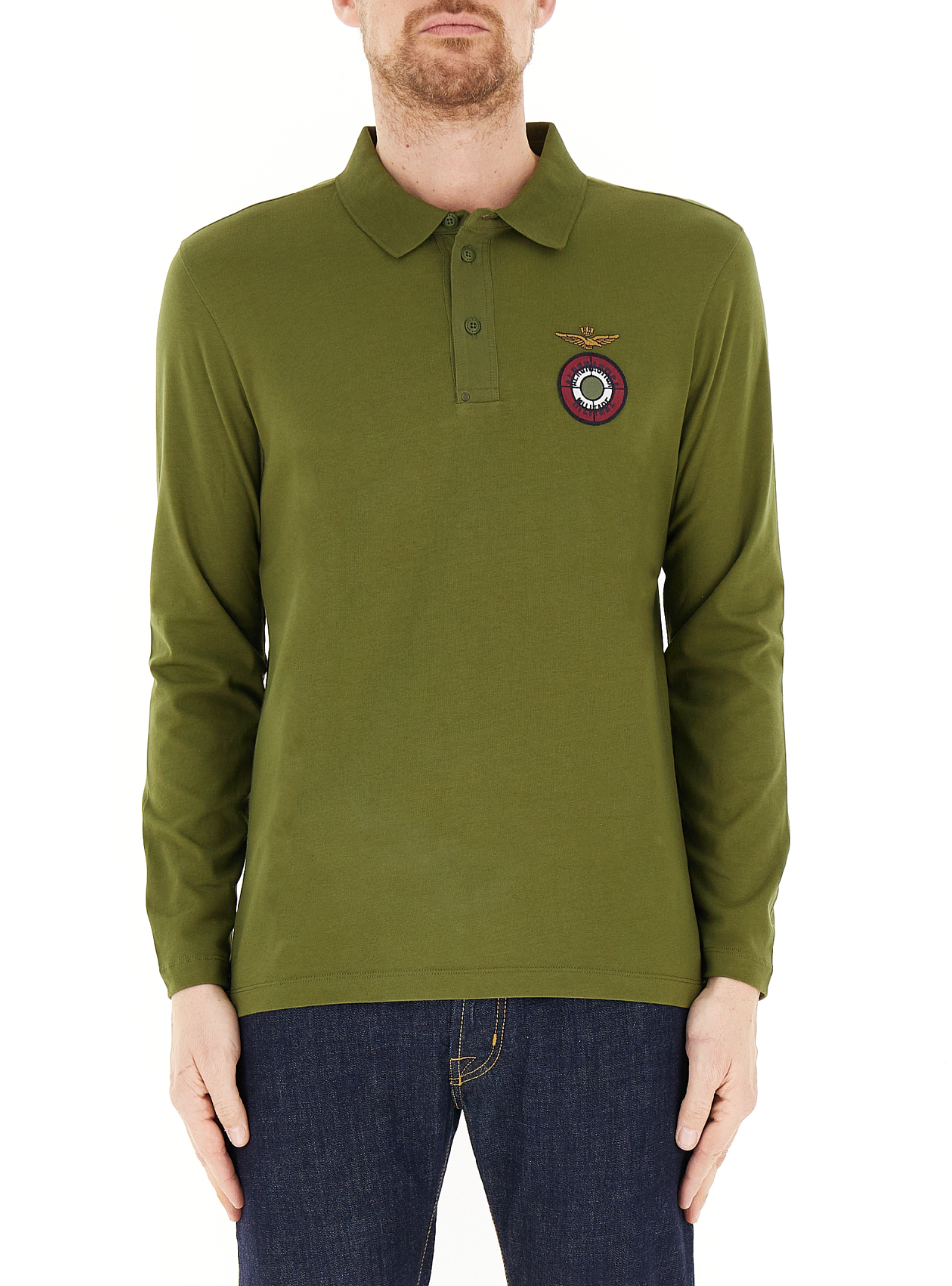 Polo maniche lunghe VERDE OLIVA L