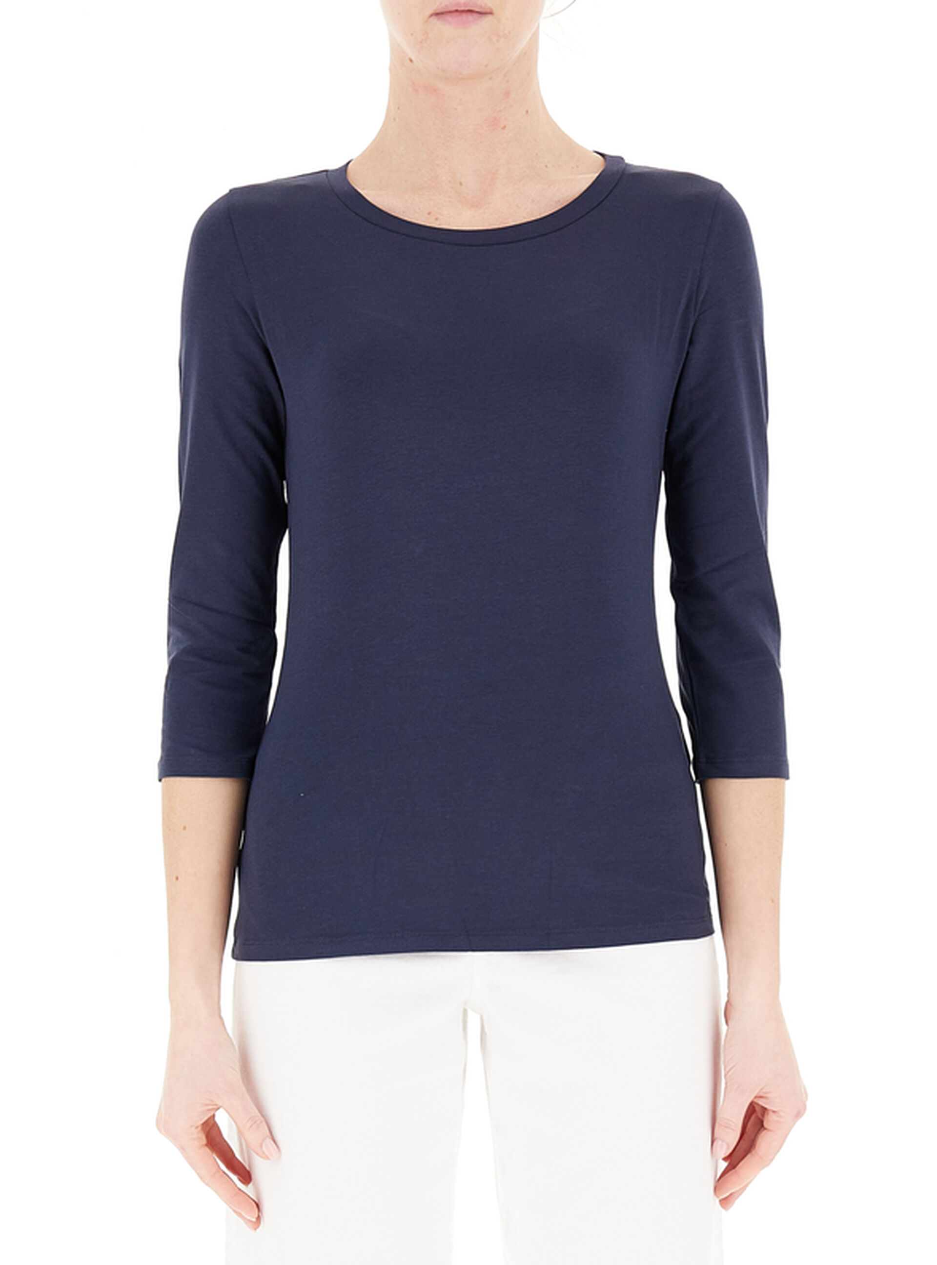 Maglia girocollo 3/4 BLU SCURO