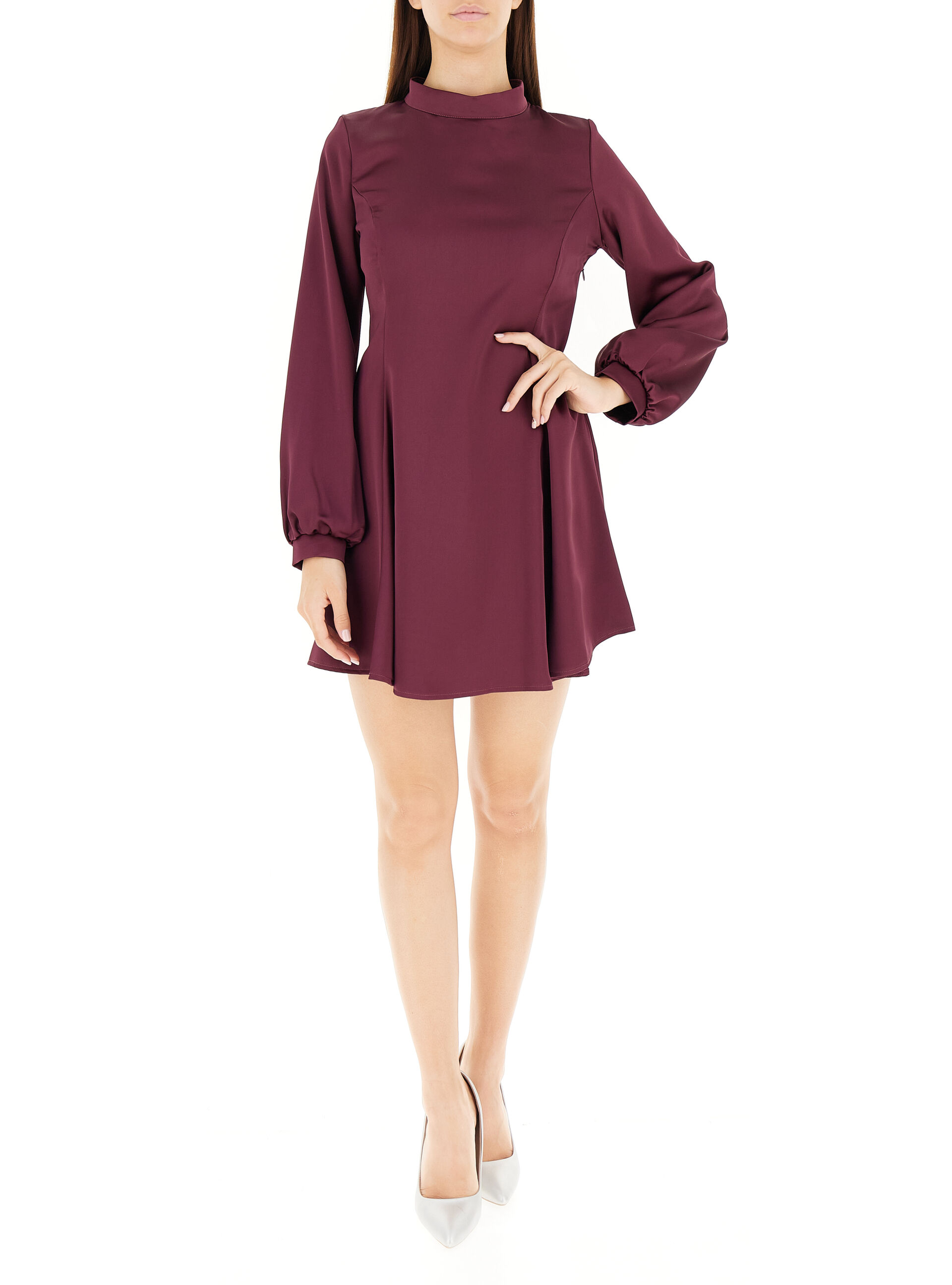 Abito in satin BORDEAUX
