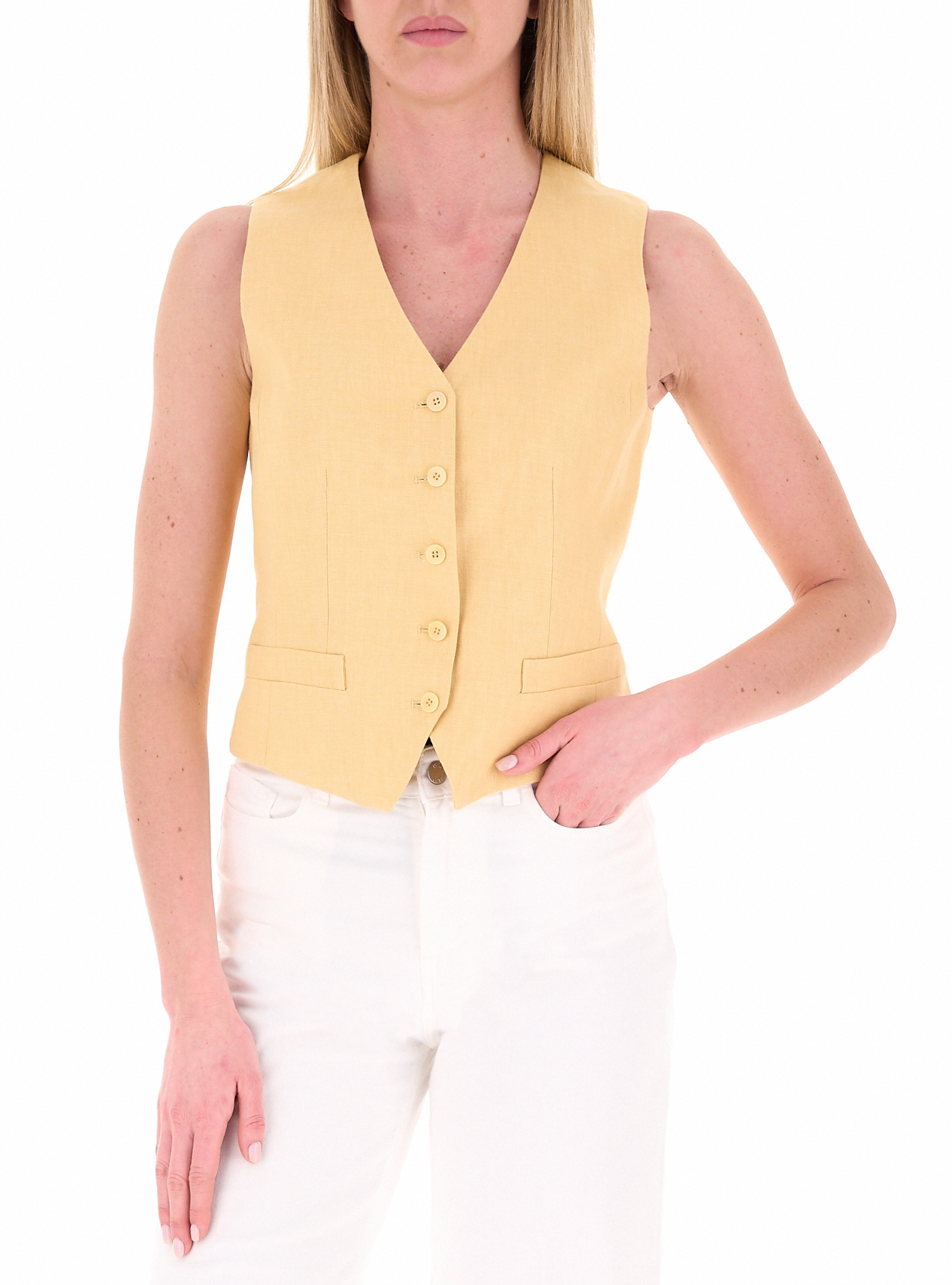 Gilet in lino GIALLO