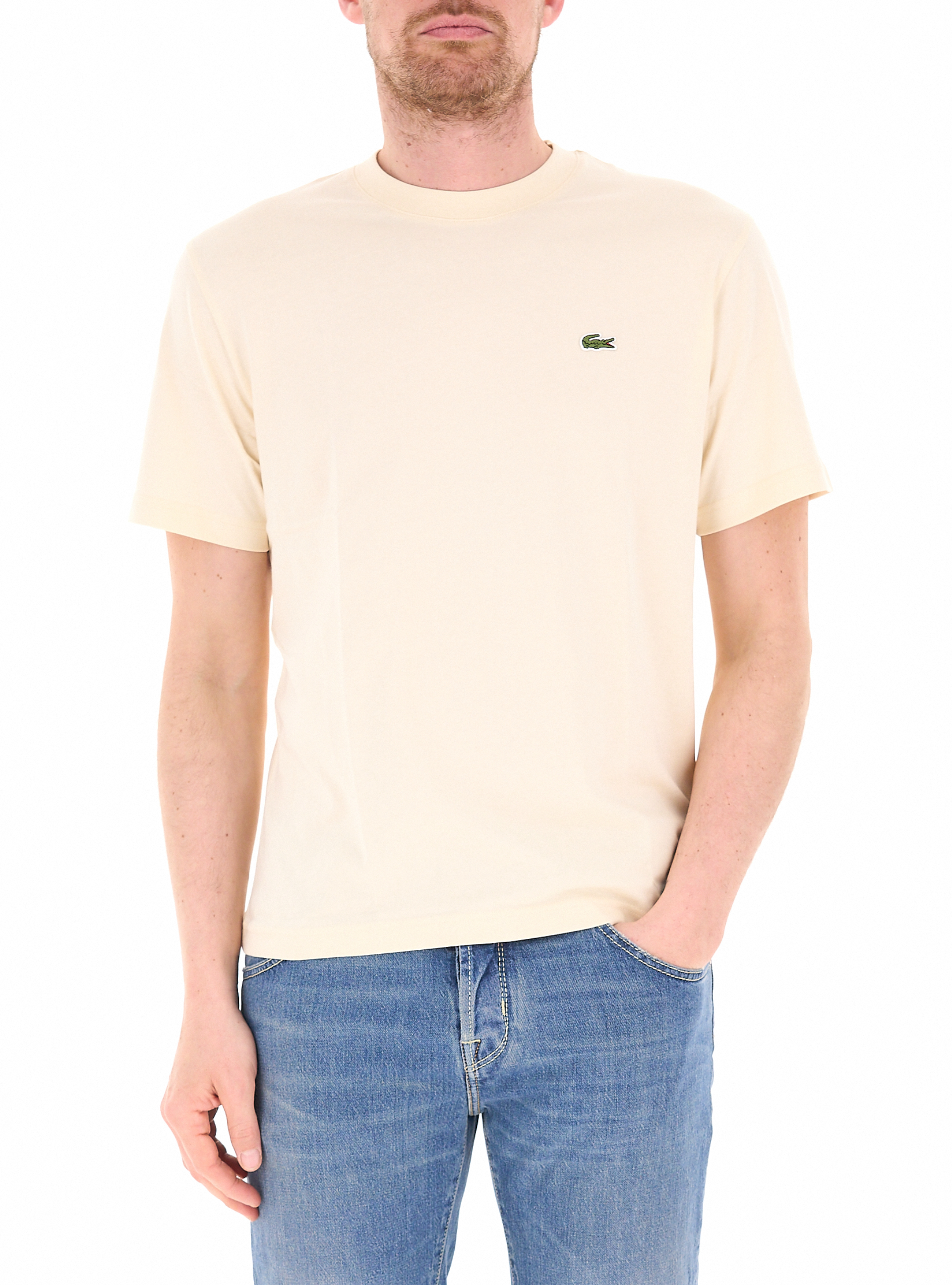 Lacoste T-shirt in cotone VANIGLIA