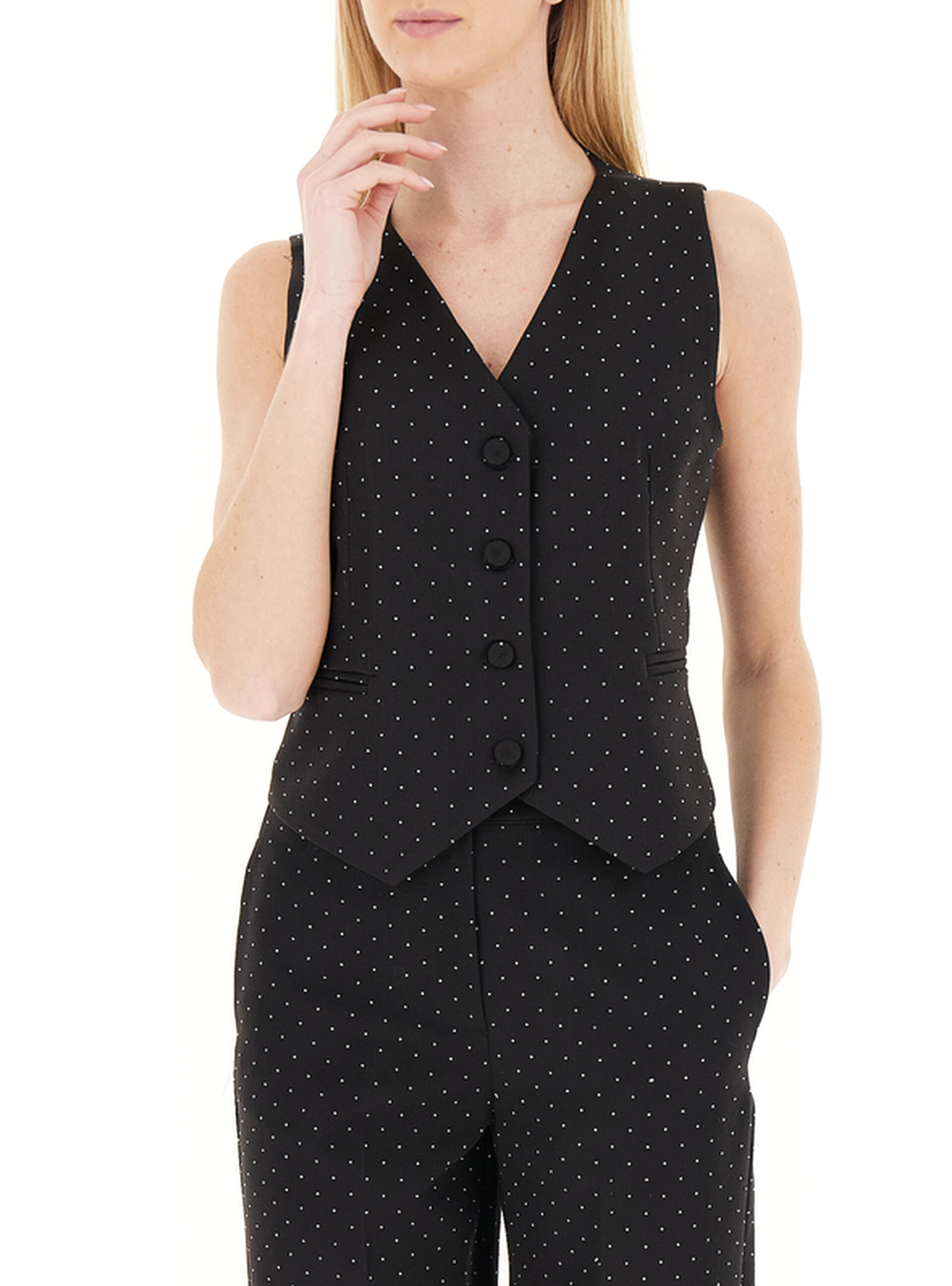 RINASCIMENTO Gilet monopetto NERO