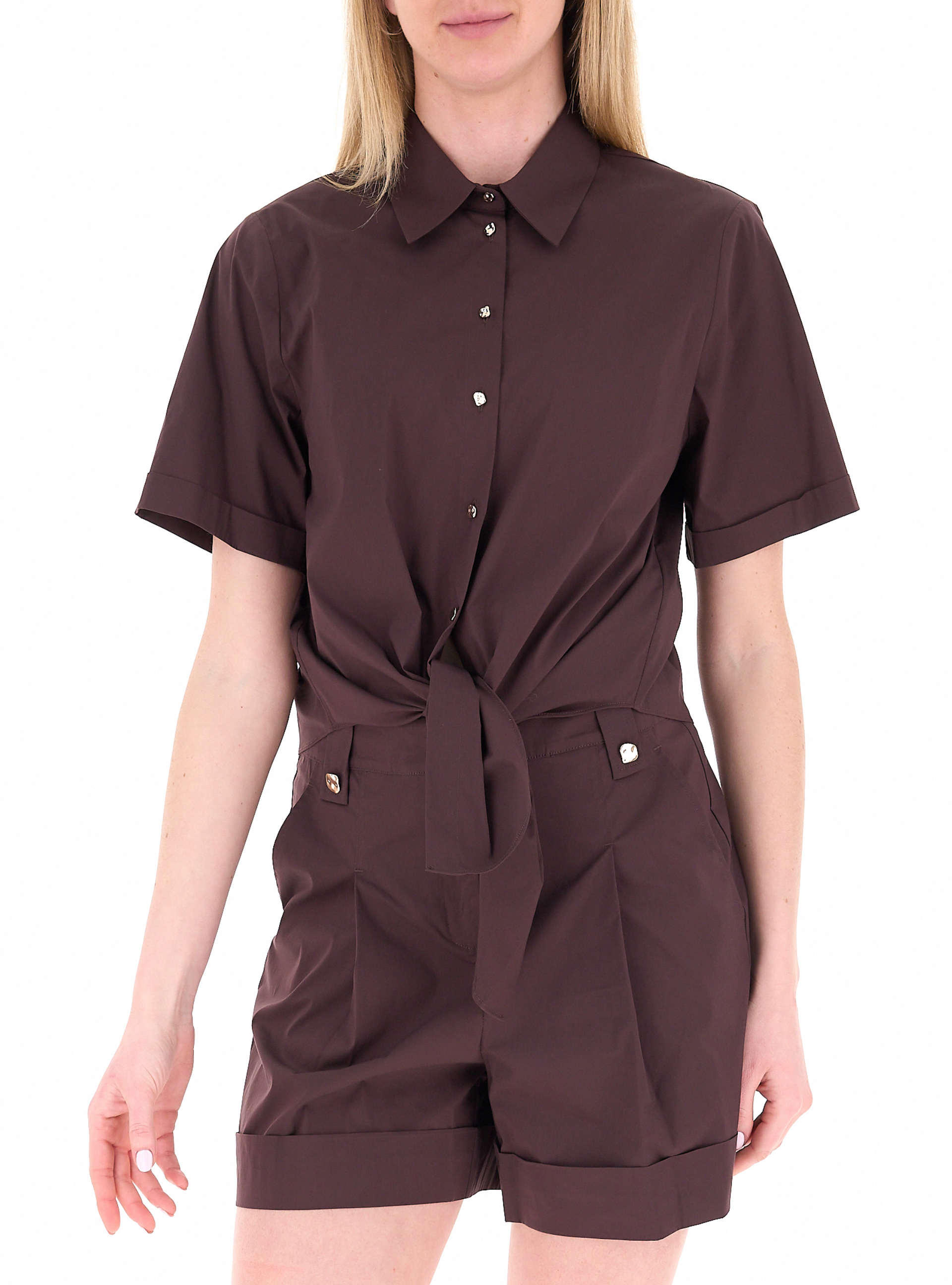 Camicia maniche corte MARRONE
