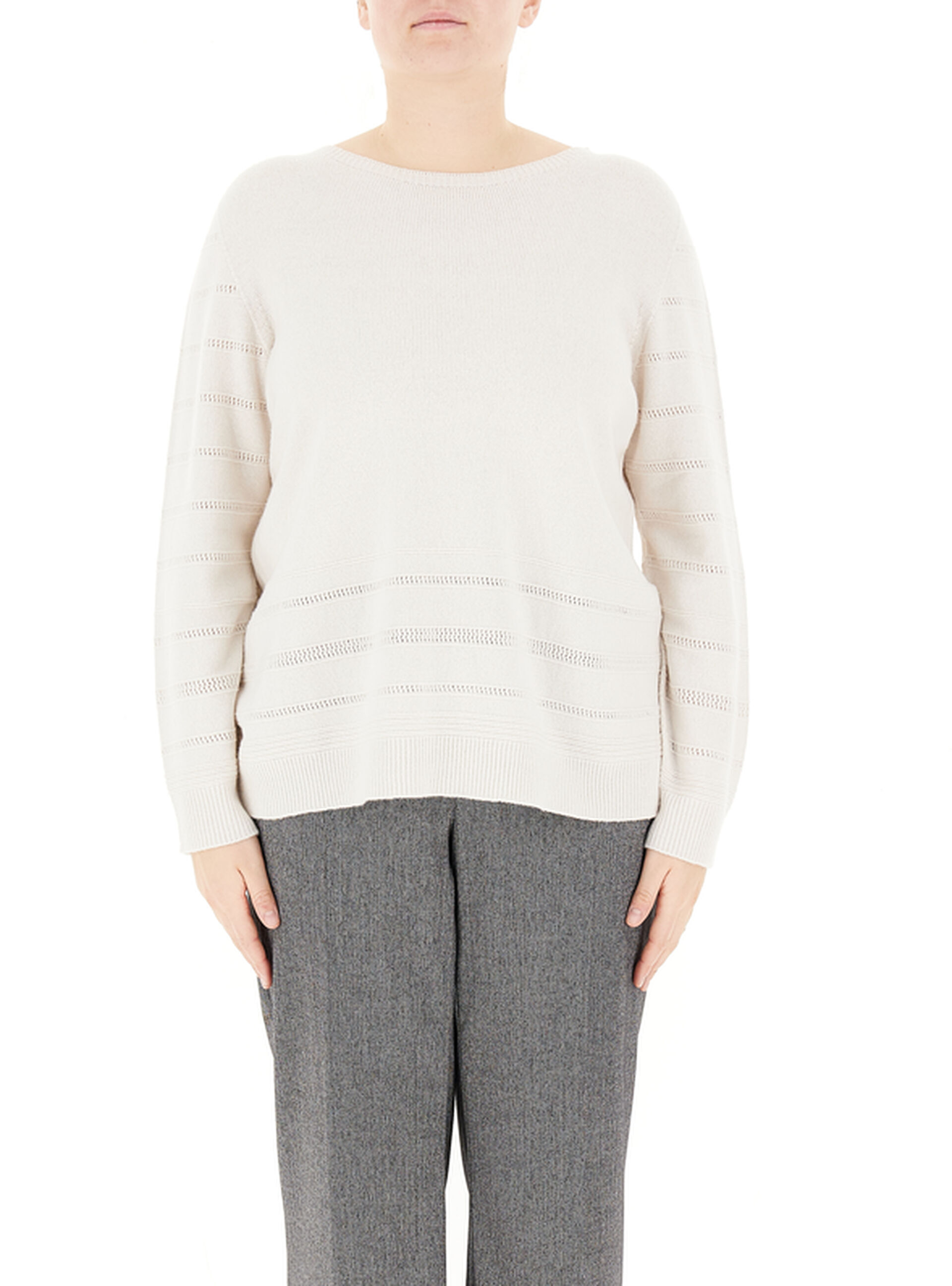 Maglione misto lana PANNA L