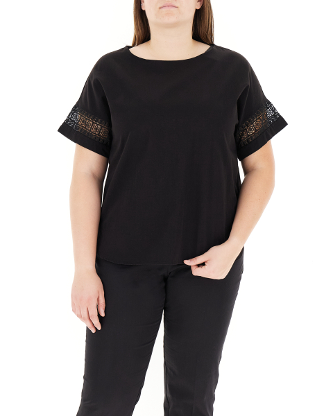 Blusa girocollo cotone