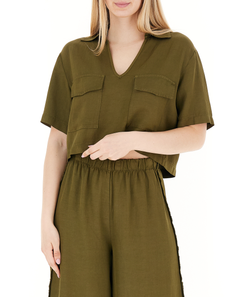 T-shirt misto lino