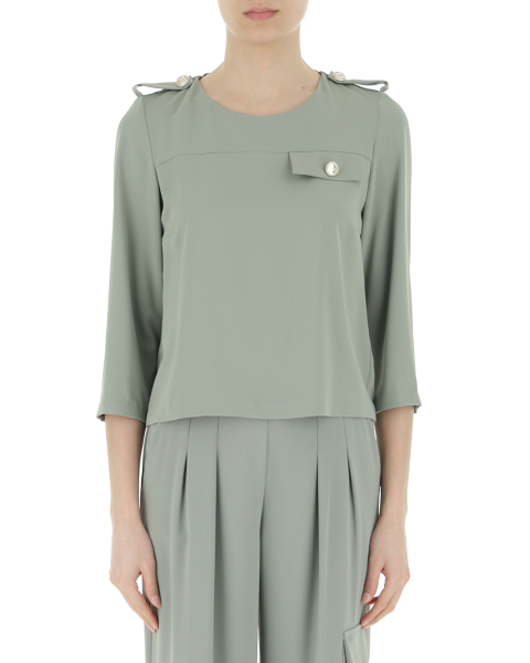 Blusa scollo rotondo
