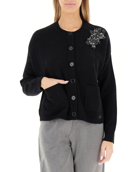 Cardigan girocollo
