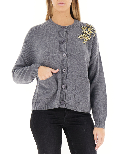 Cardigan girocollo
