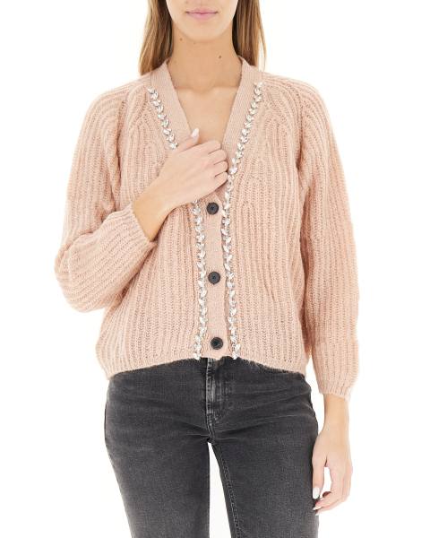 Cardigan con strass