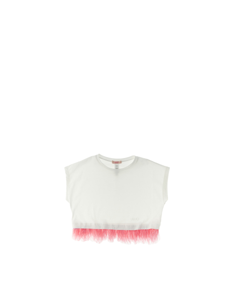 T-shirt con piume