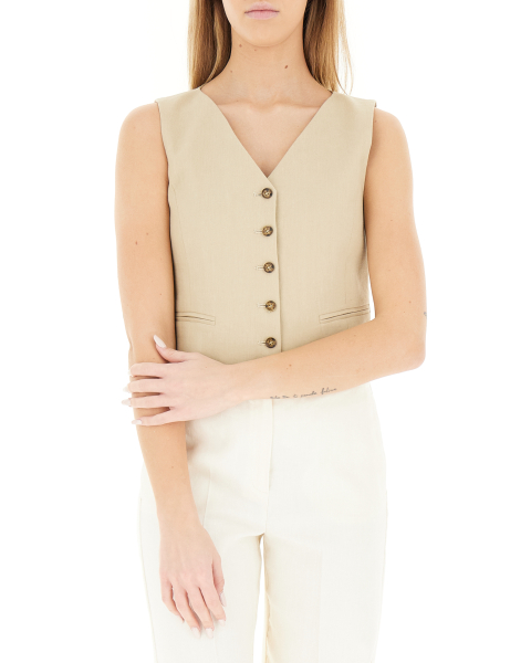 Gilet misto lino