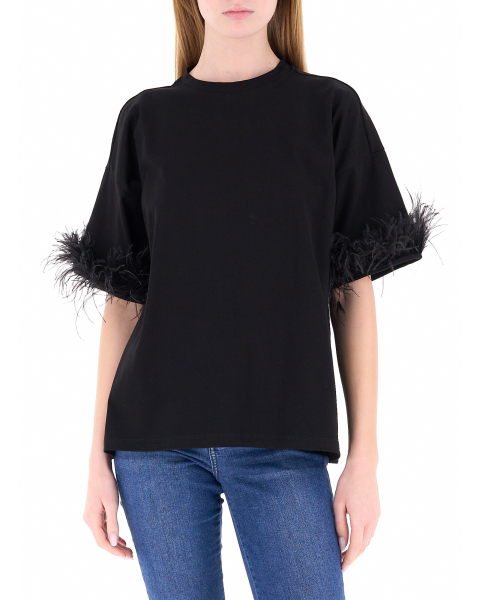 T-shirt con piume