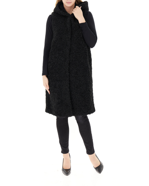 Cappotto smanicato finta pelliccia