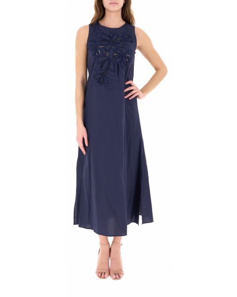 Abito smanicato in cotone