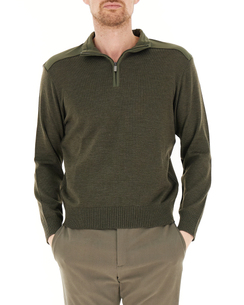 Maglione lana mezza zip