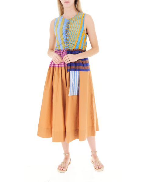 Abito smanicato cotone